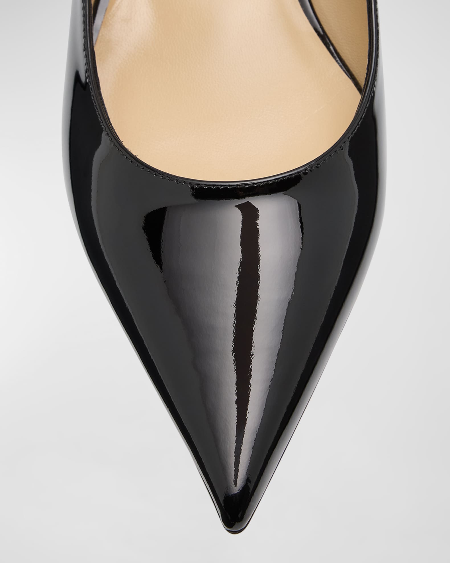 Jimmy Choo Bing Patent Crystal-Strap Ballerina Flats