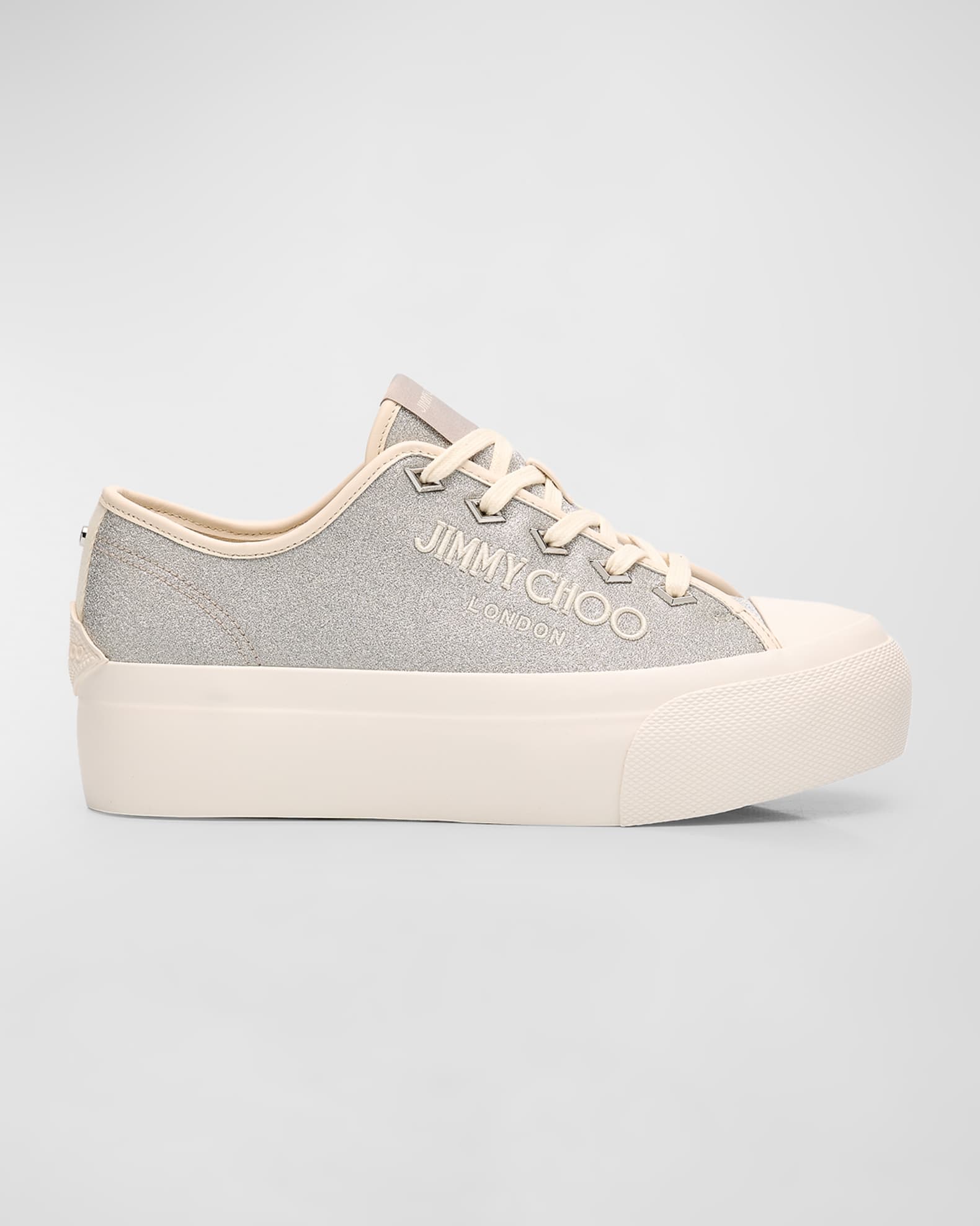 Jimmy Choo Palma Maxi Shimmer Low-Top Sneakers | Neiman Marcus