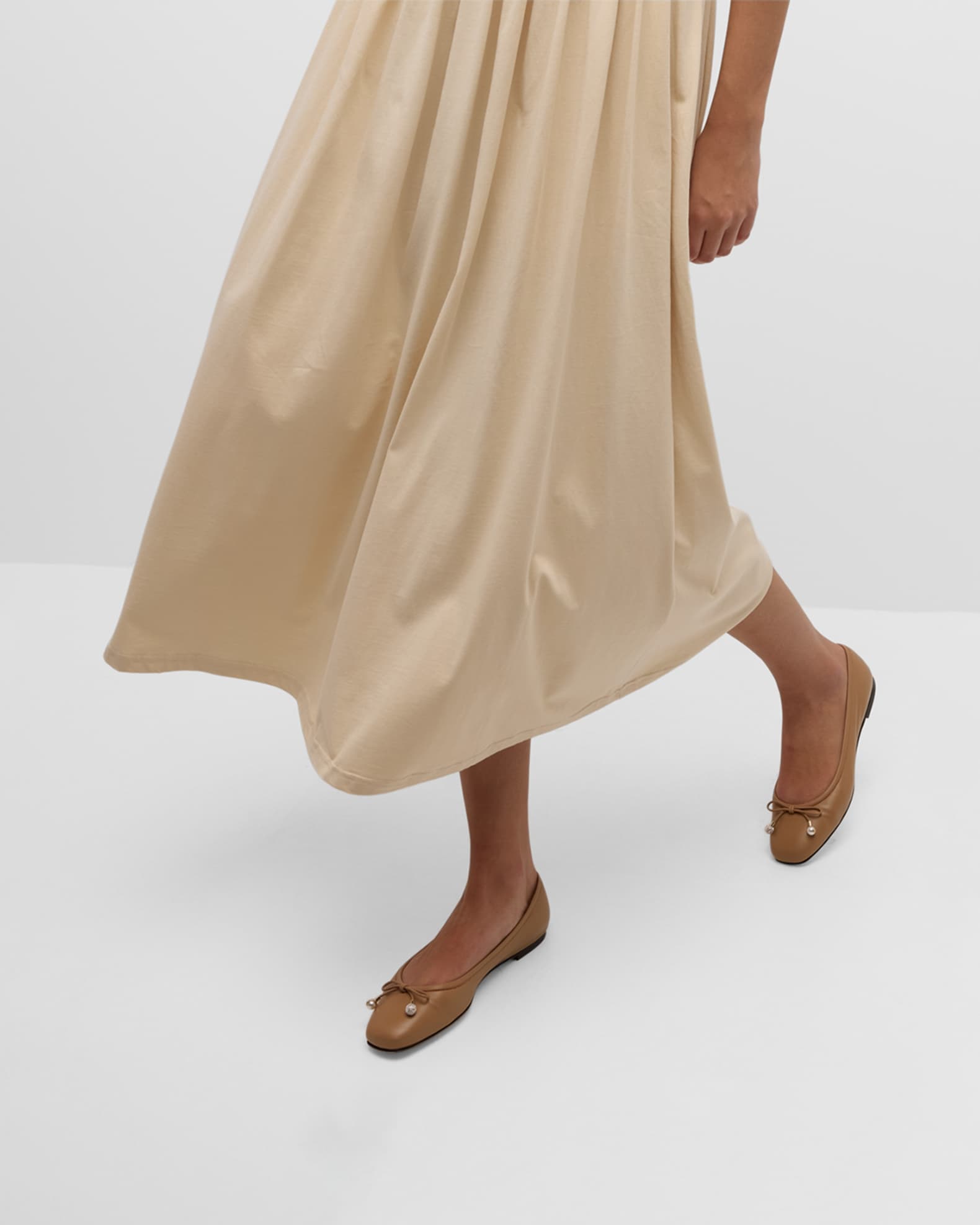 Elme Leather Bow Ballerina Flats 1