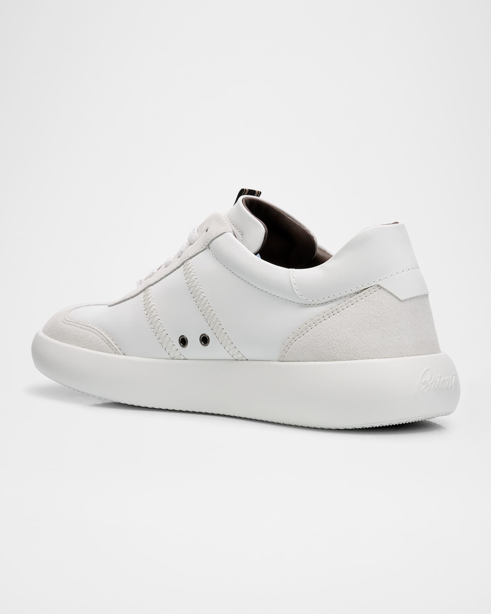 Brioni New Cassette Mixed Leather Sneakers | Neiman Marcus