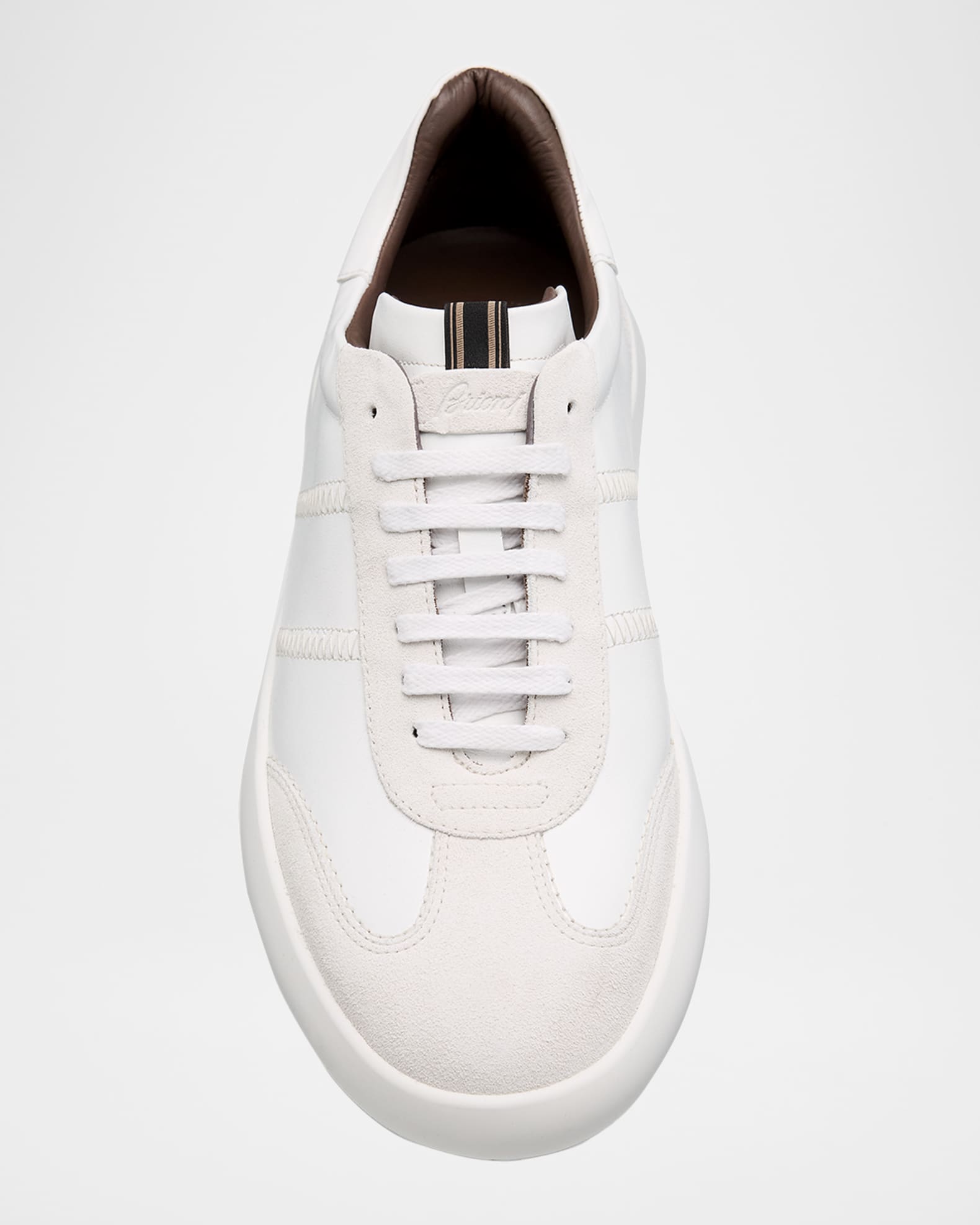 Brioni New Cassette Mixed Leather Sneakers | Neiman Marcus