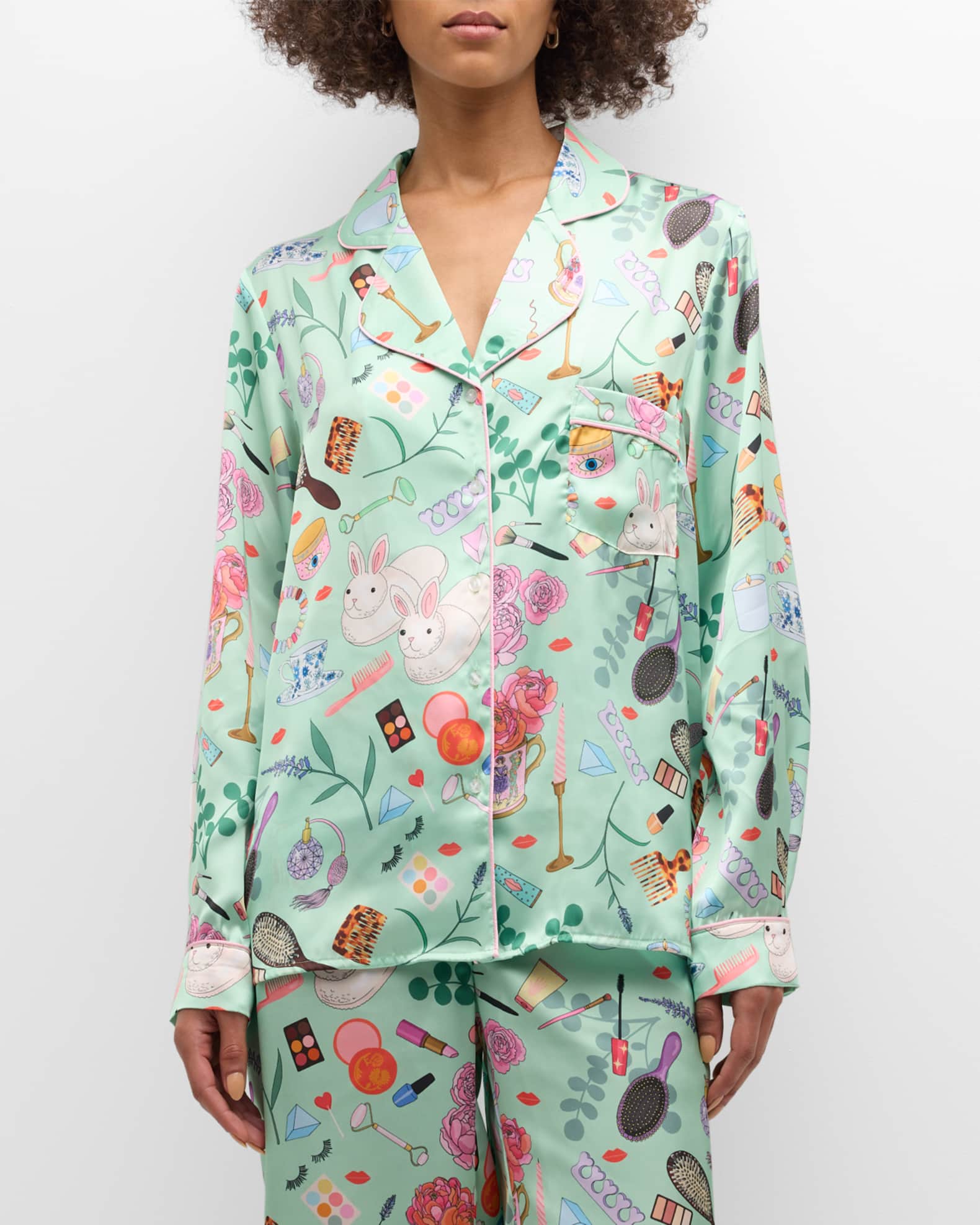 Spa Day Printed Cropped Pajama Set 1