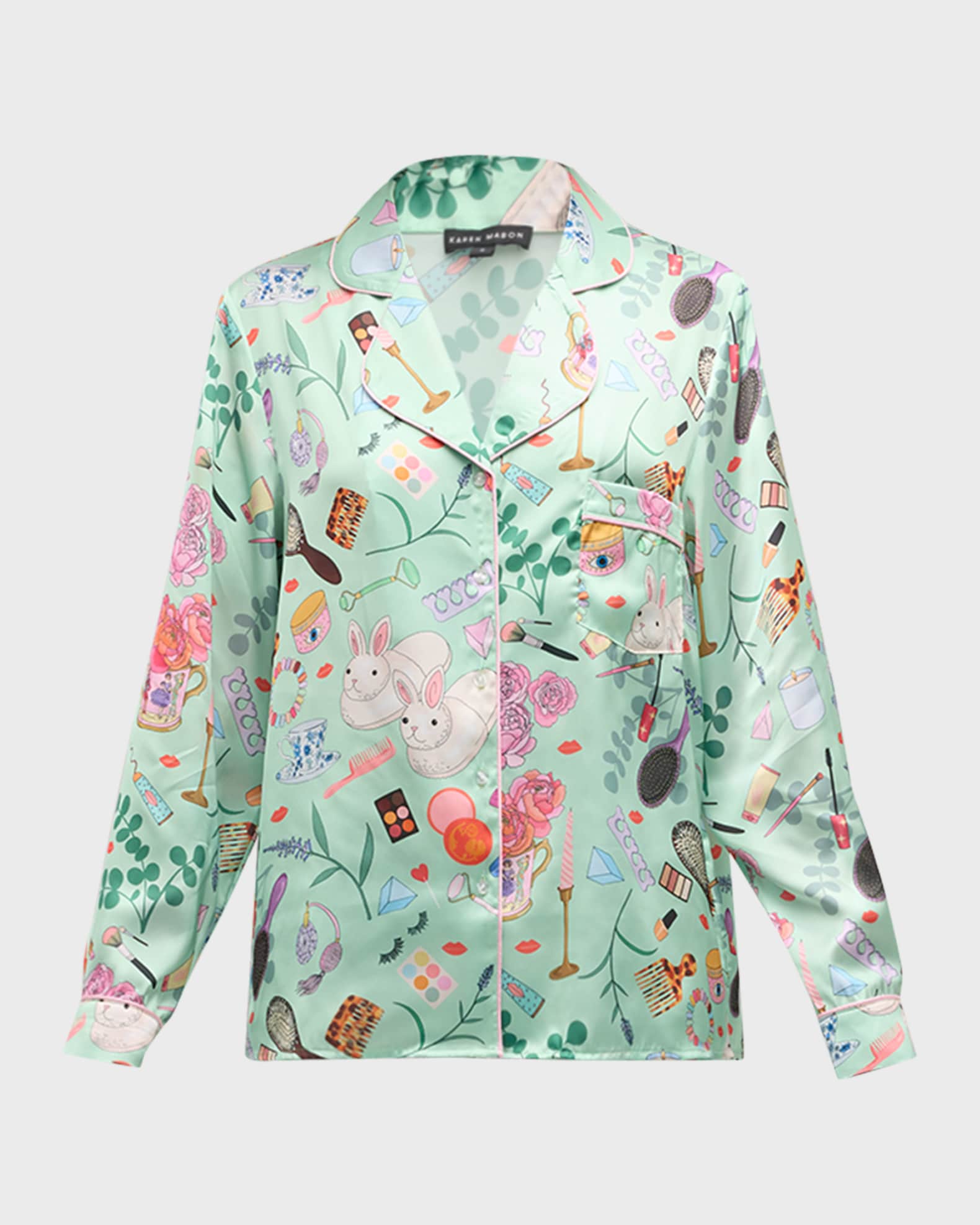 Spa Day Printed Cropped Pajama Set 0