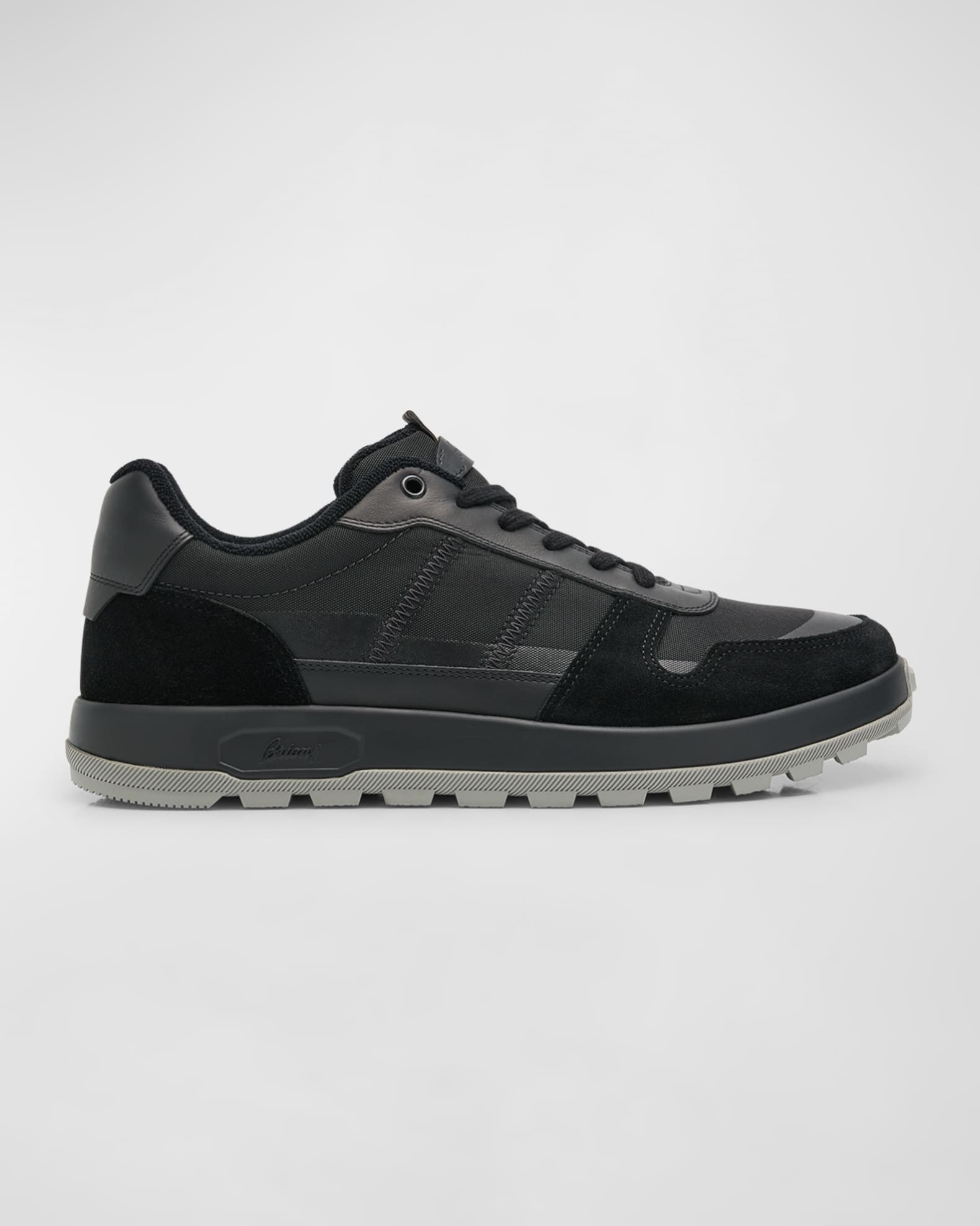 Men's Fabric and Suede Low-Top Sneakers 0