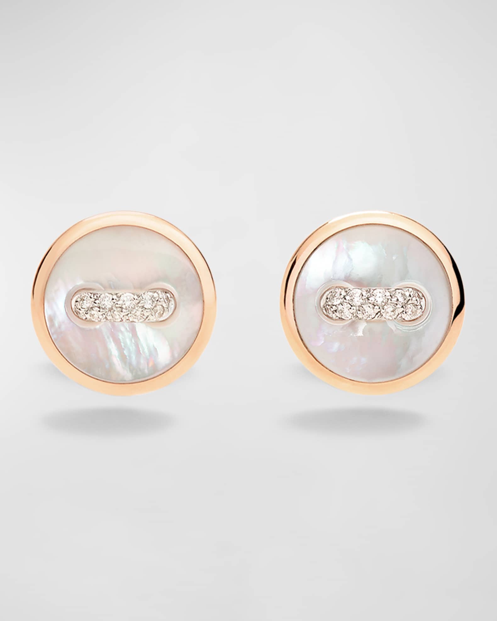 18K Rose Gold Dot Mother of Pearl Earrings 1