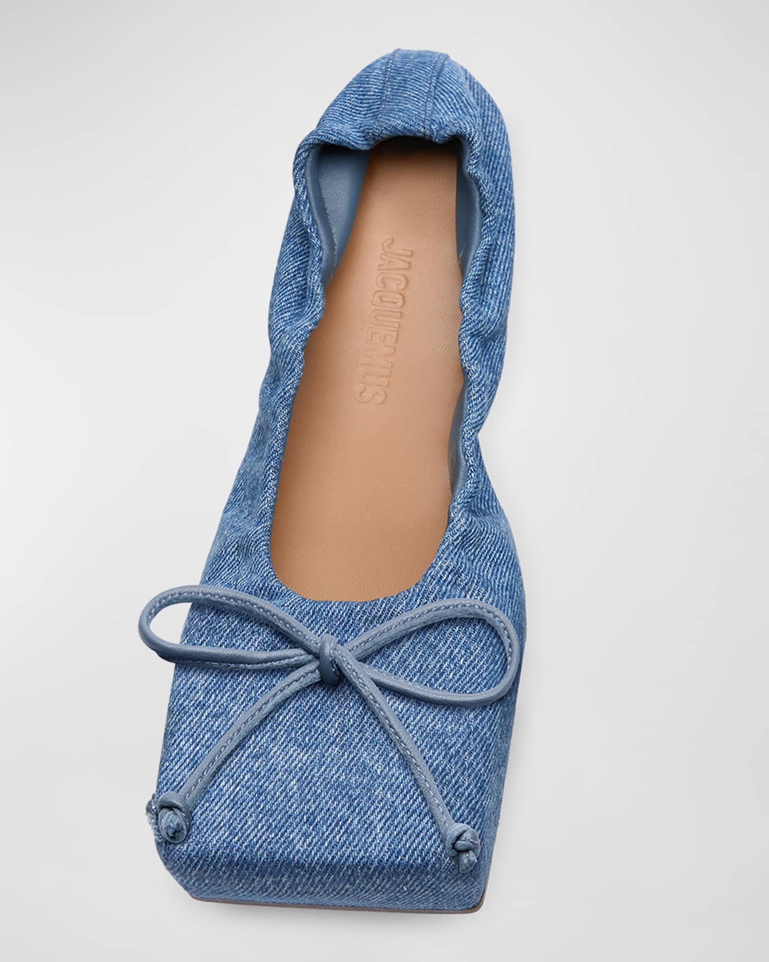 Denim Bow Ballerina Flats