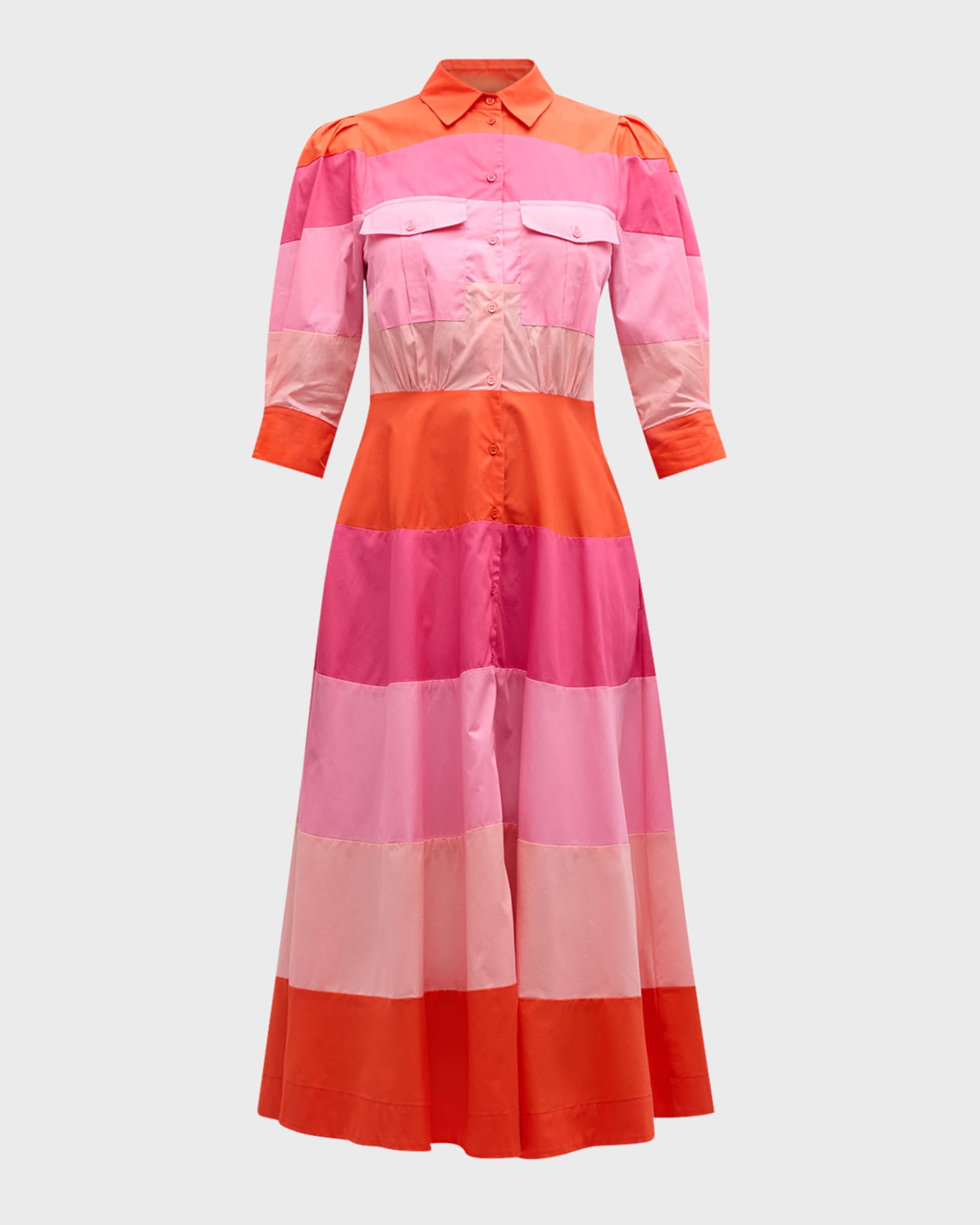 Essentiel Antwerp Faleigh Striped Cotton Midi Shirtdress