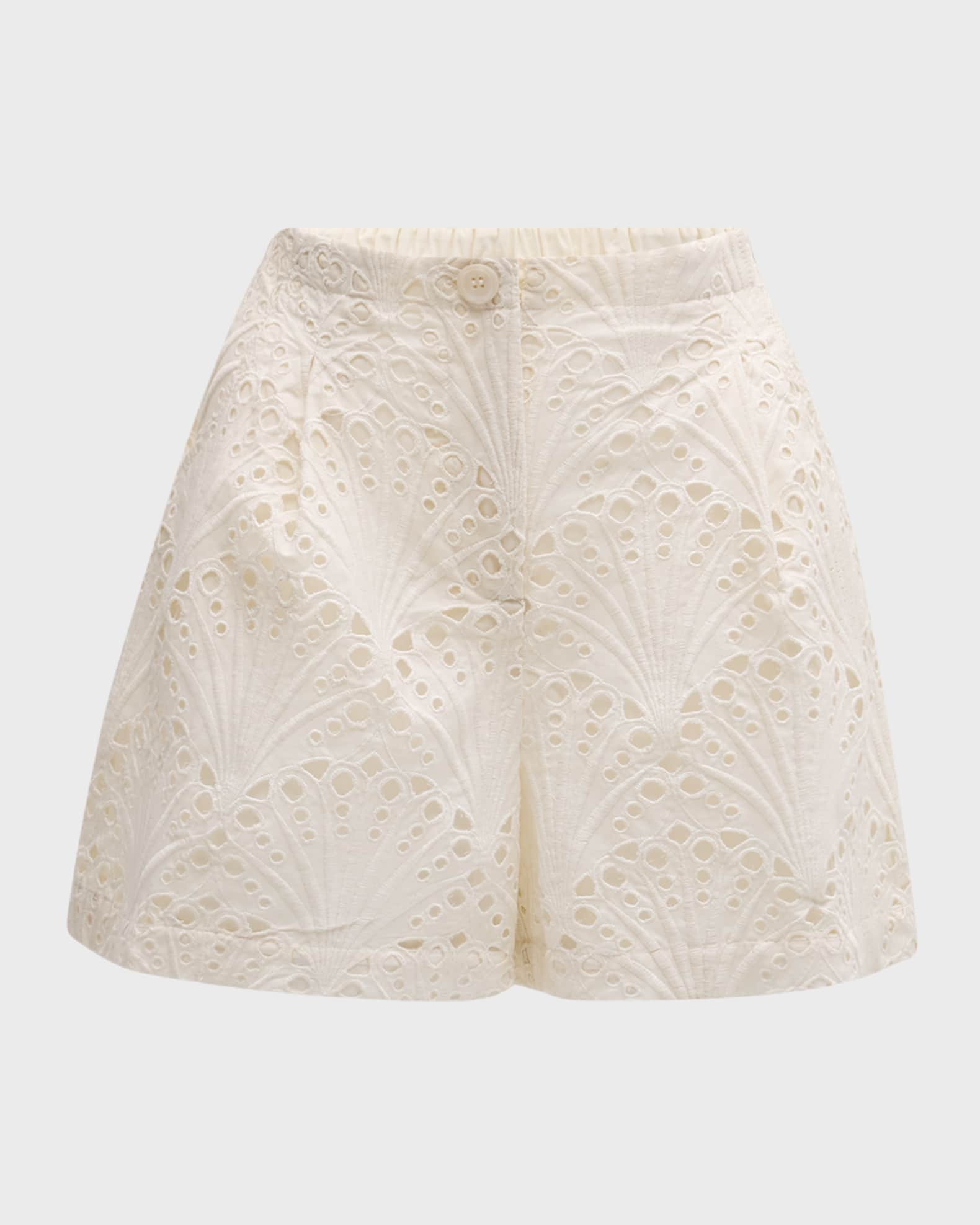 Broderie Anglaise cotton shorts