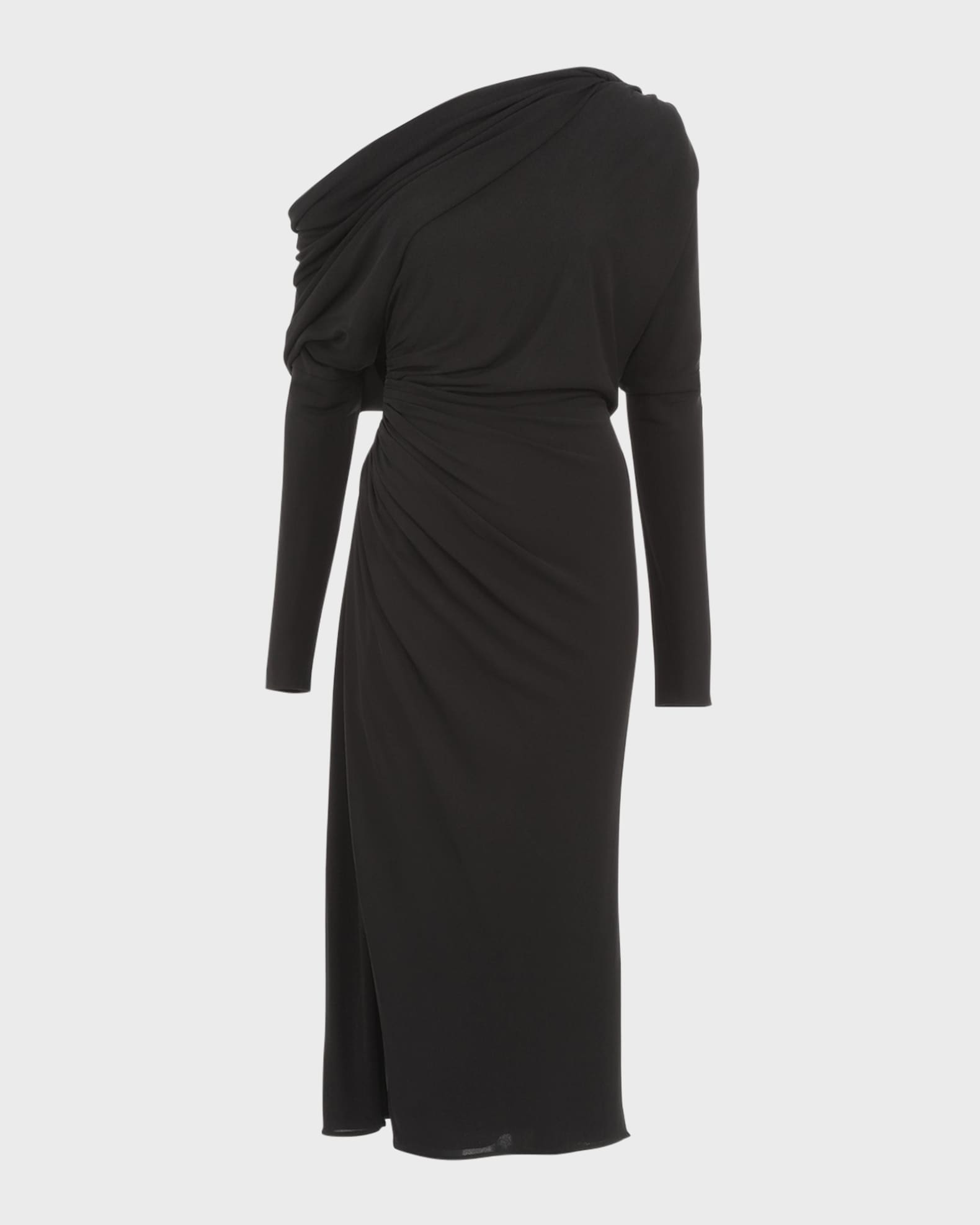 One shoulder long sleeve midi dress outlet