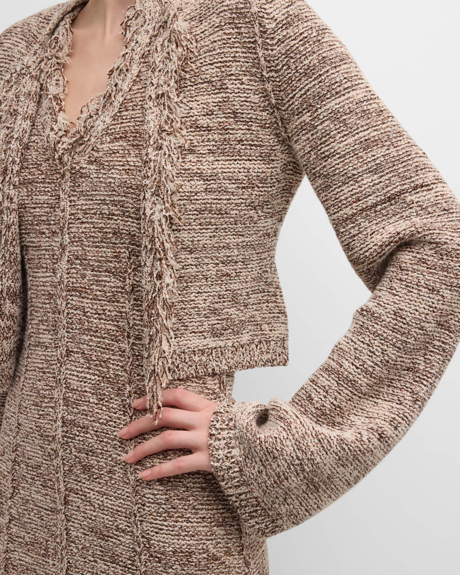 Dorothee Schumacher fringe-detail cardigan - Pink