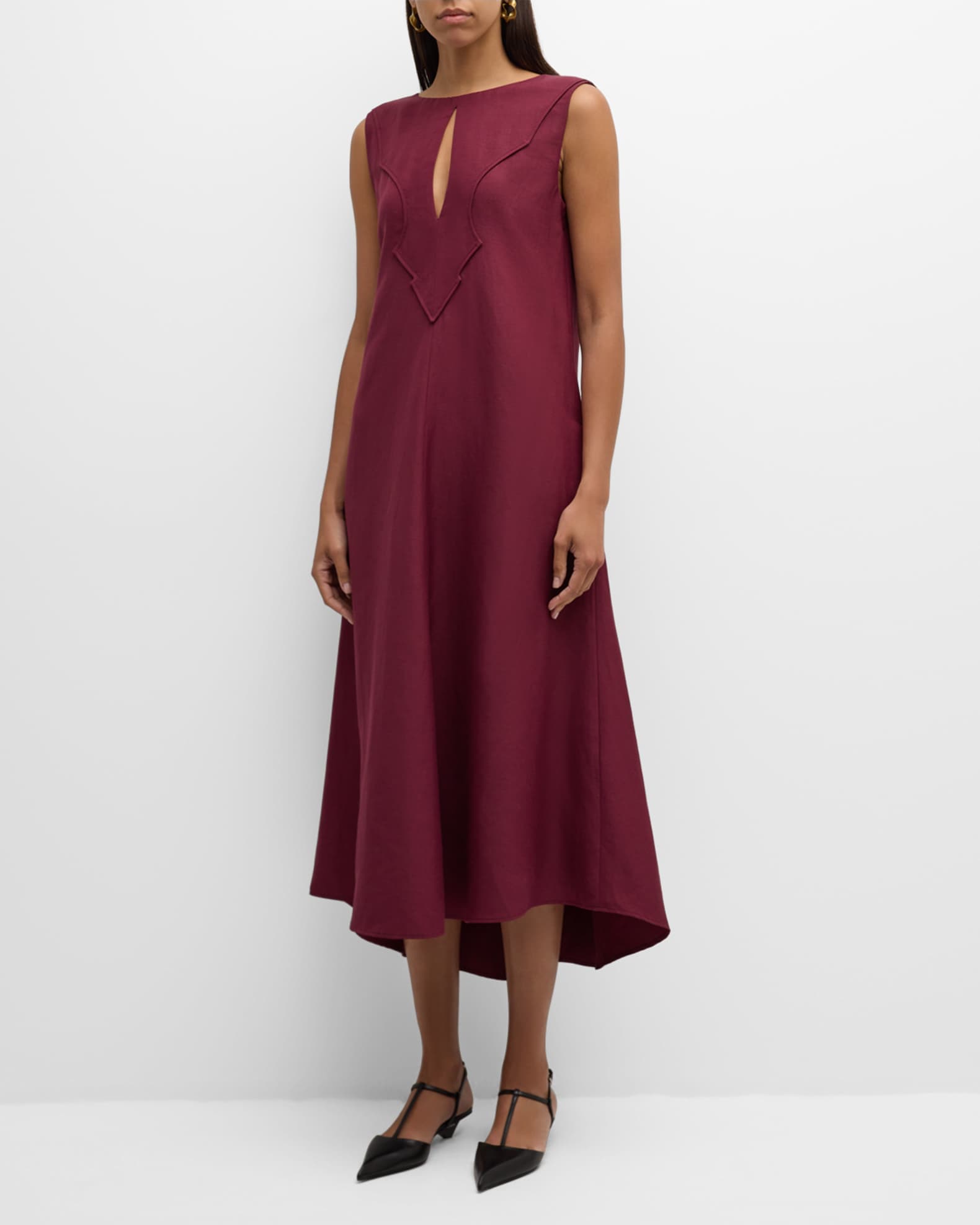 Summer Cruise Cutout High Low Midi Dress