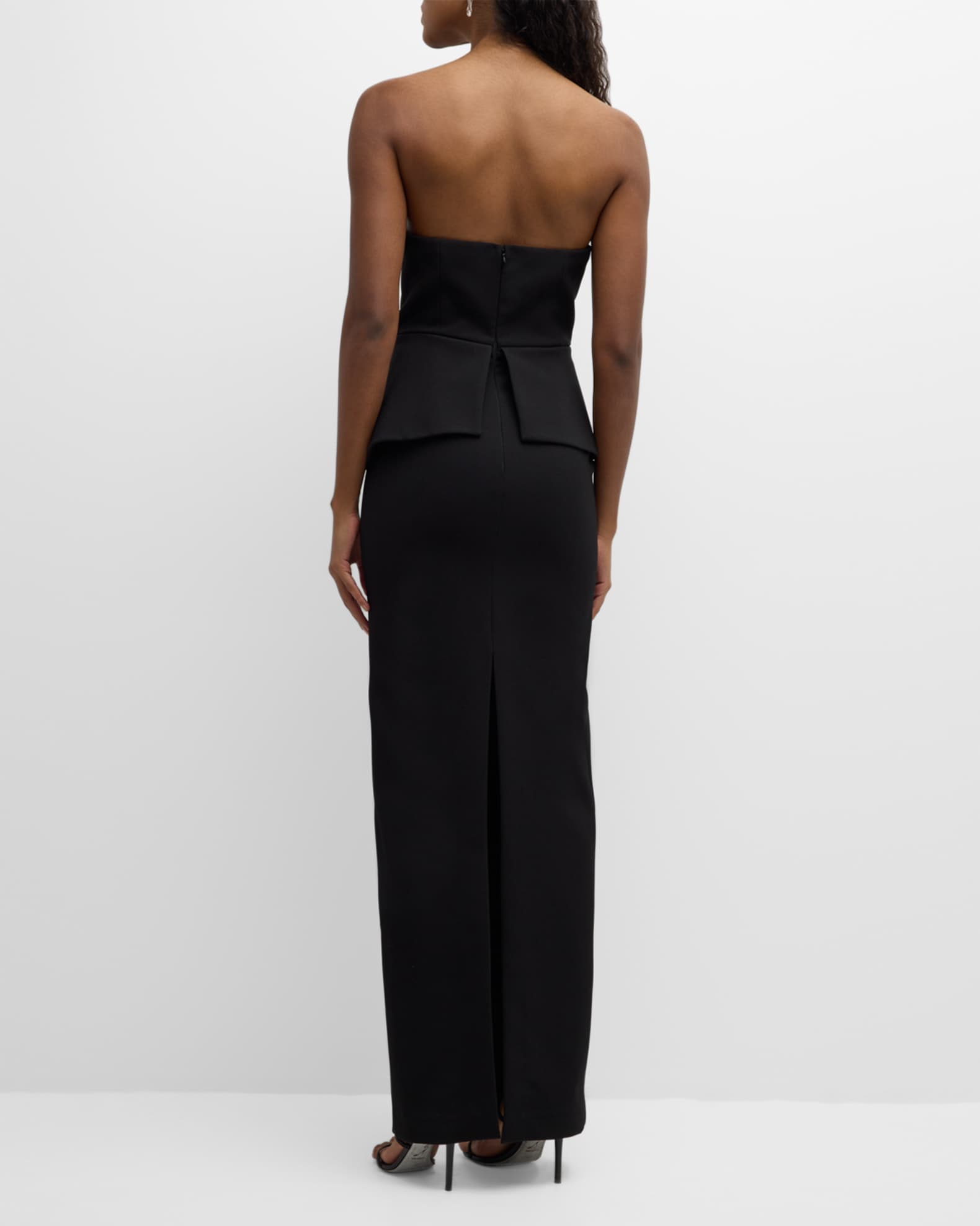 Strapless crepe gown