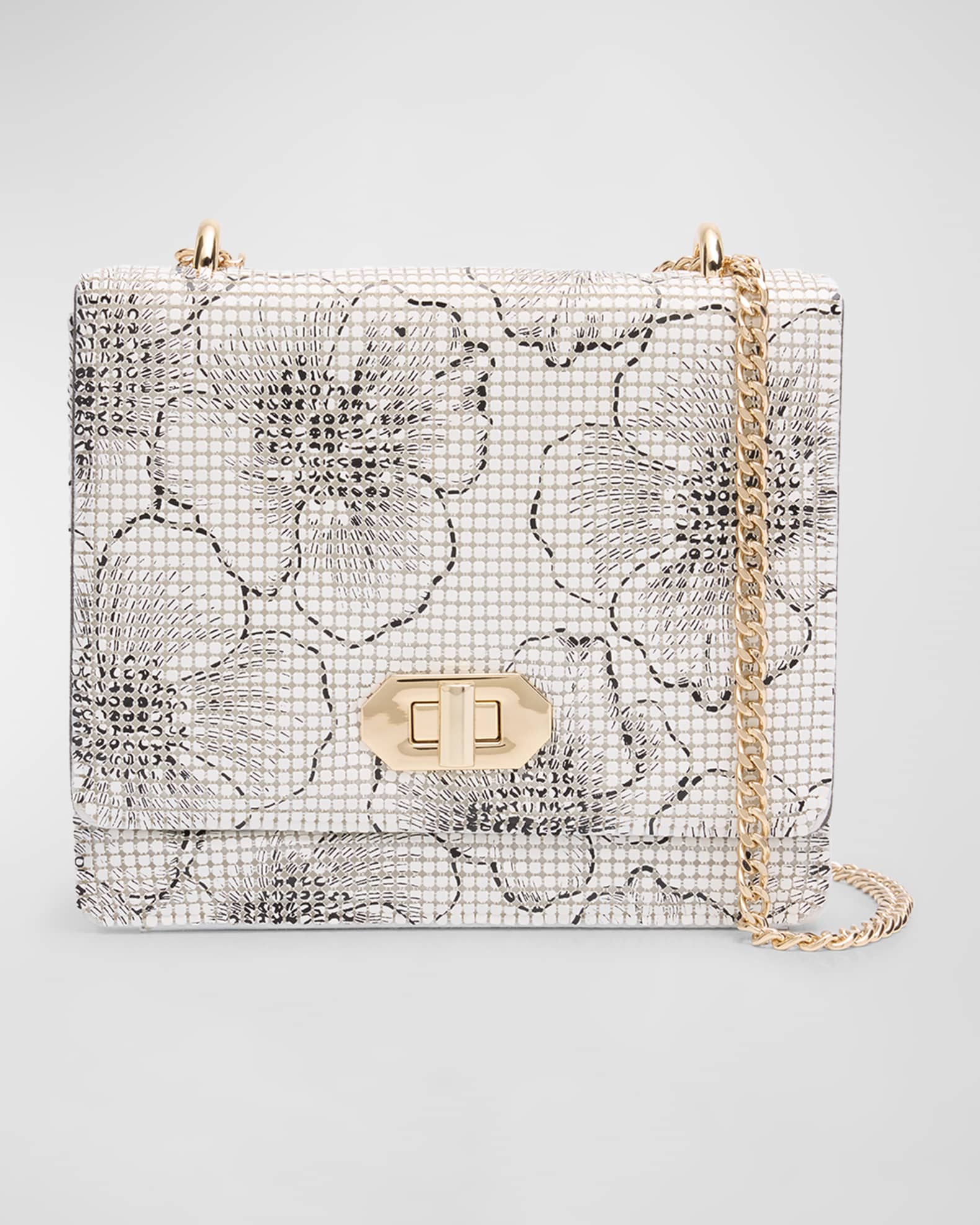 Mesh Floral Suede Shoulder Bag 0