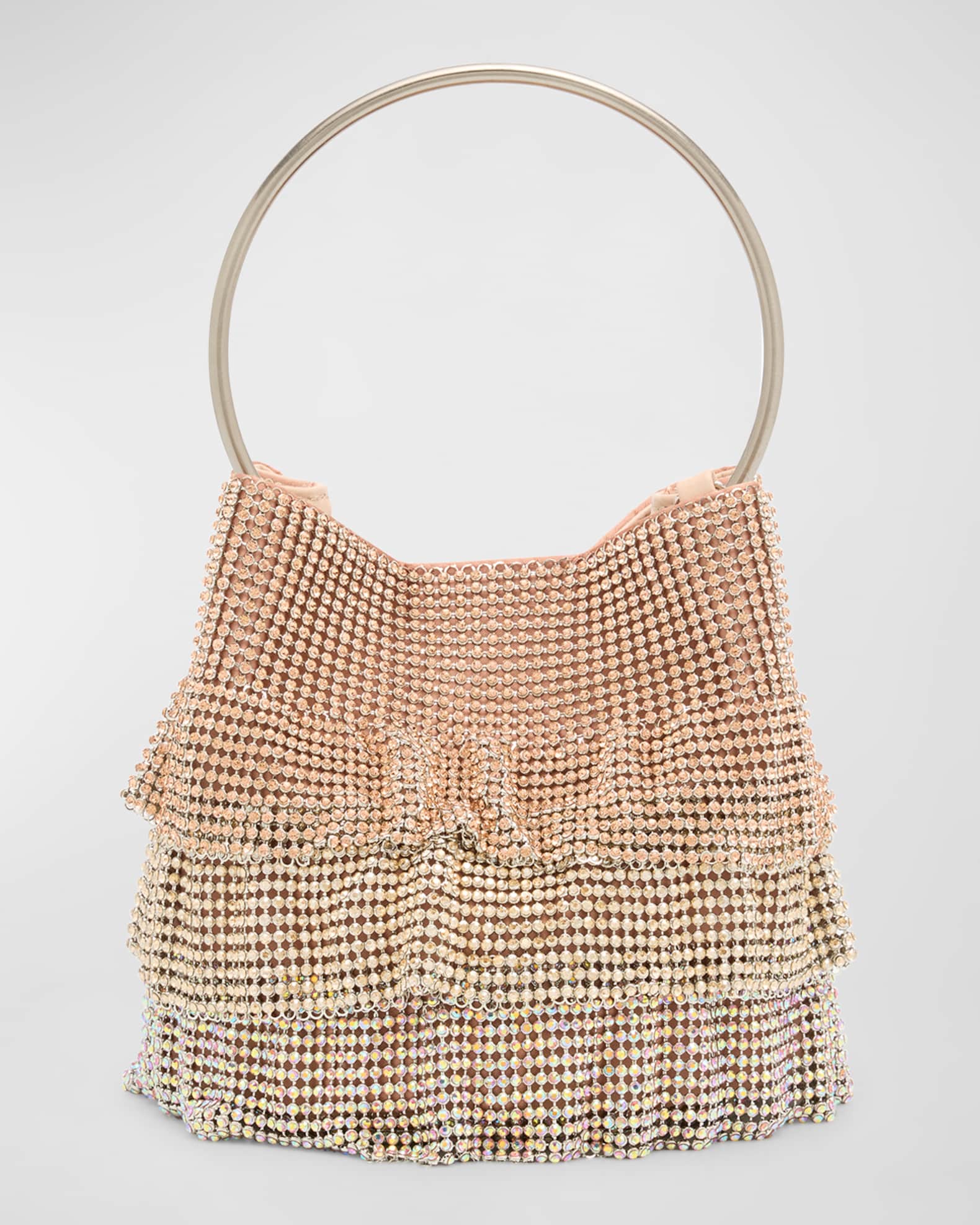Ruffled Crystal Bucket Bag 0