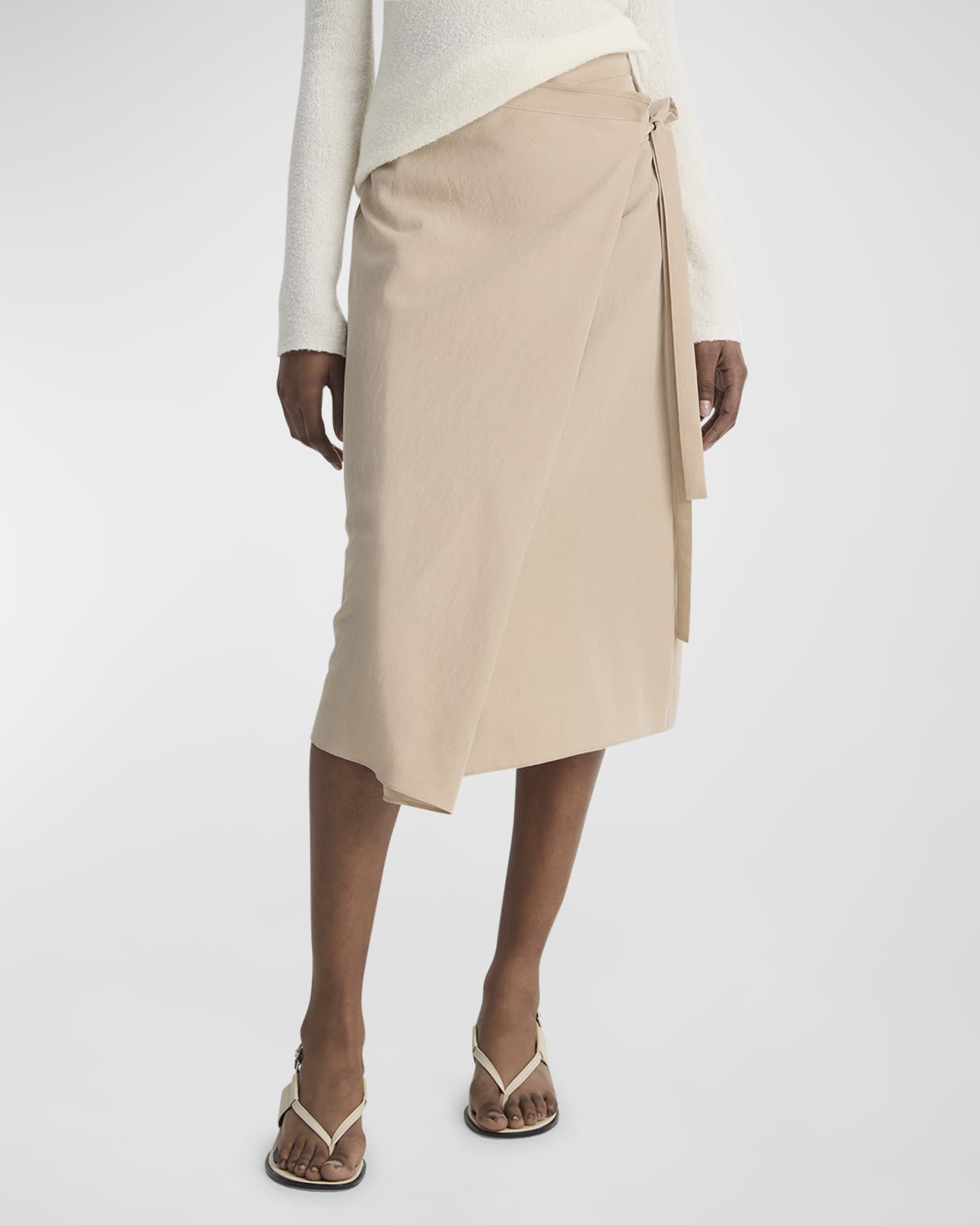 Asymmetric Wrap Midi Skirt