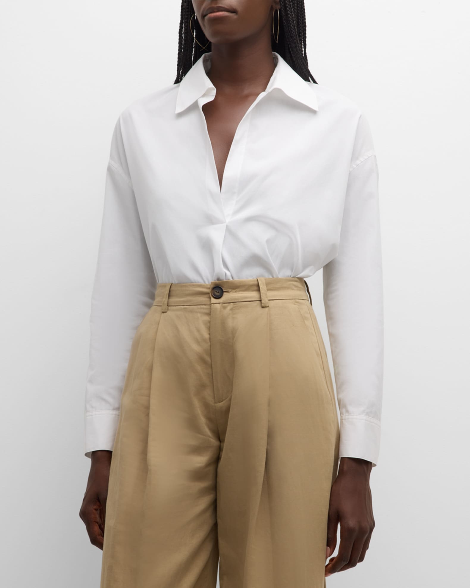 Vince HalfPlacket LongSleeve Cotton Shirt Neiman Marcus