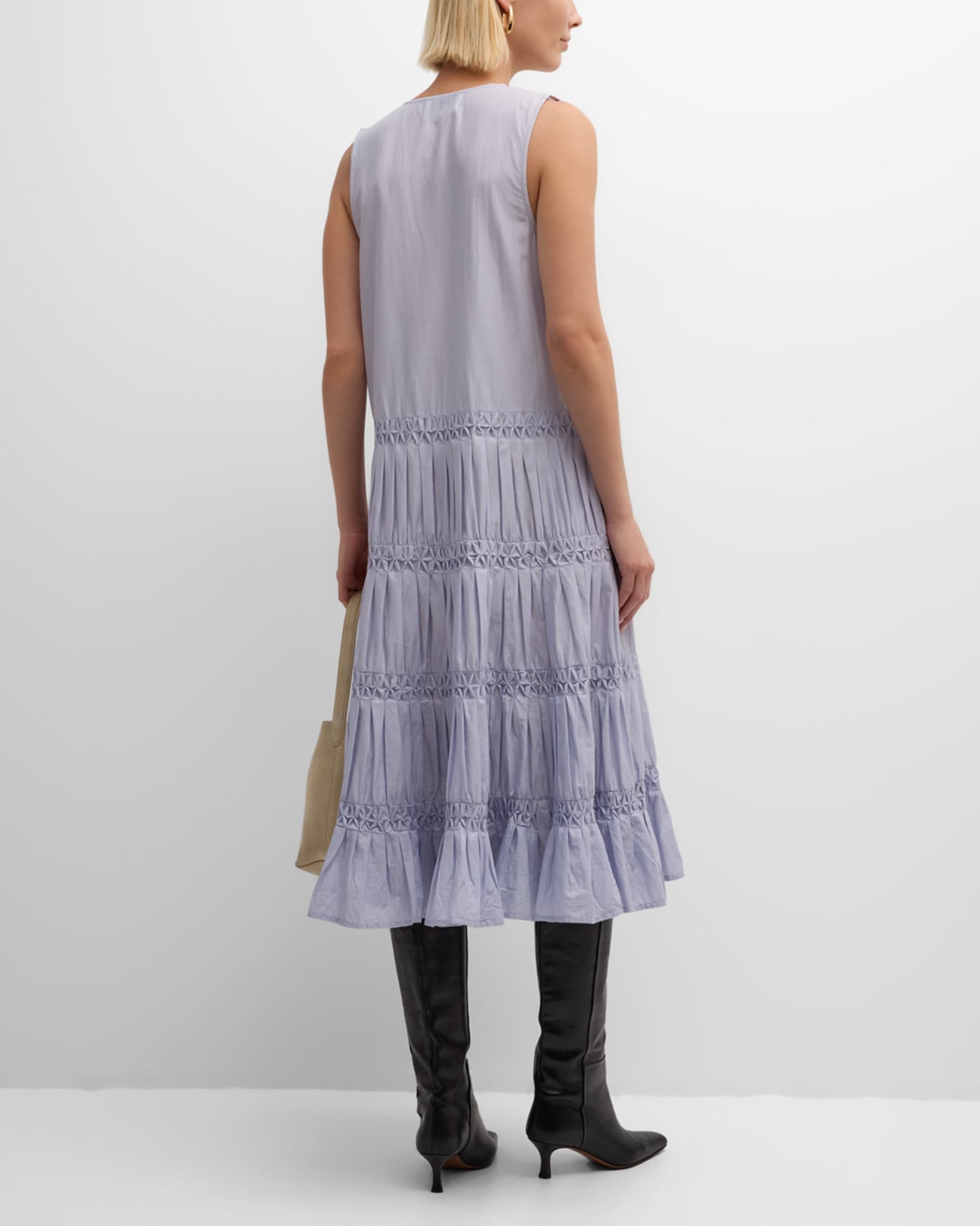 Sleeveless smocked dress sale