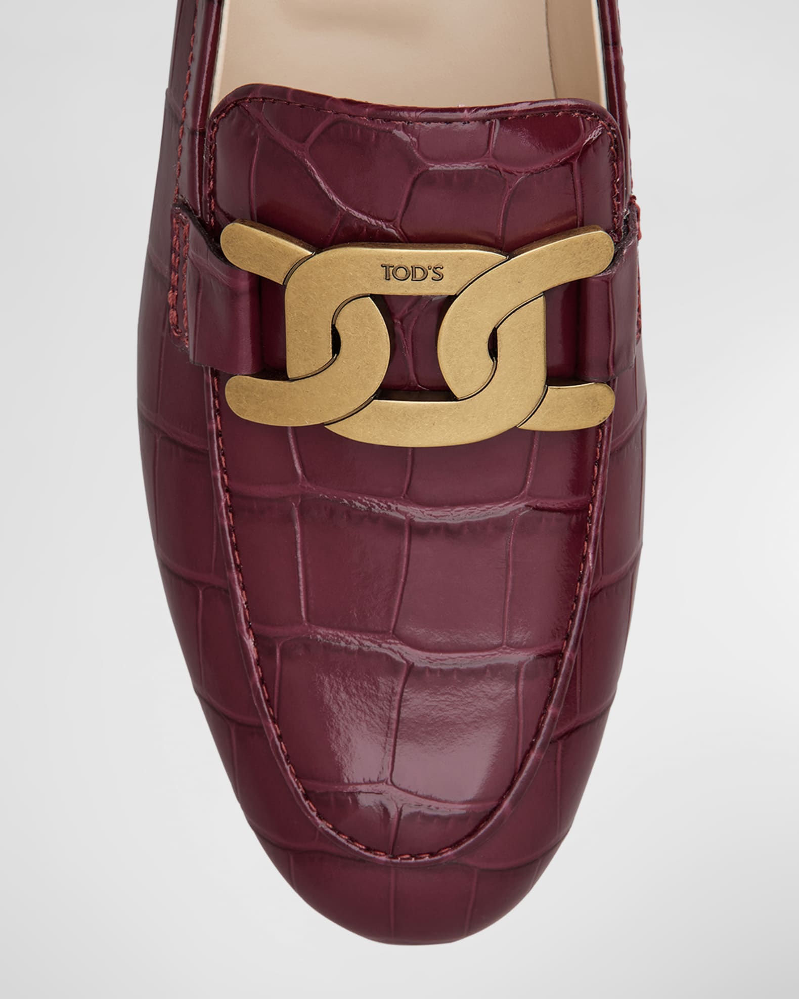 Tod's Croco Chain Slip-On Loafers | Neiman Marcus