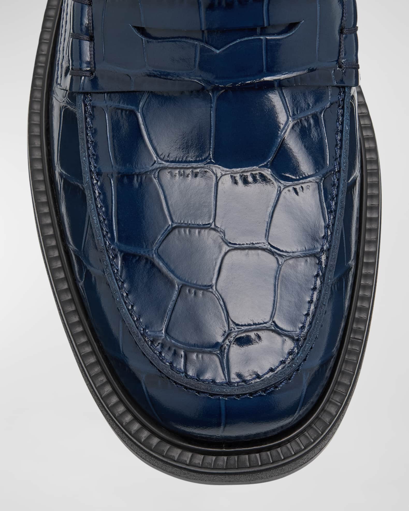 TOD'S【トッズ】Gomma クロコ クラシック ペニー ローファー Tod's Gomma Croco Classic Penny Loafers | Neiman Marcus