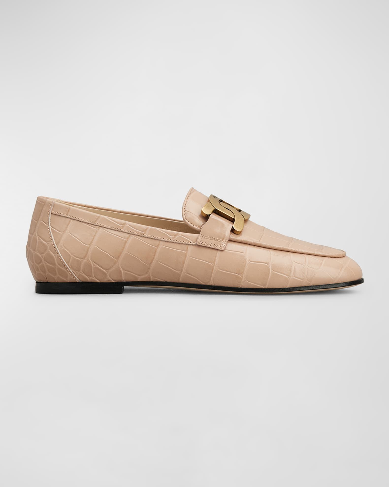 Croco Chain Slip-On Loafers 0