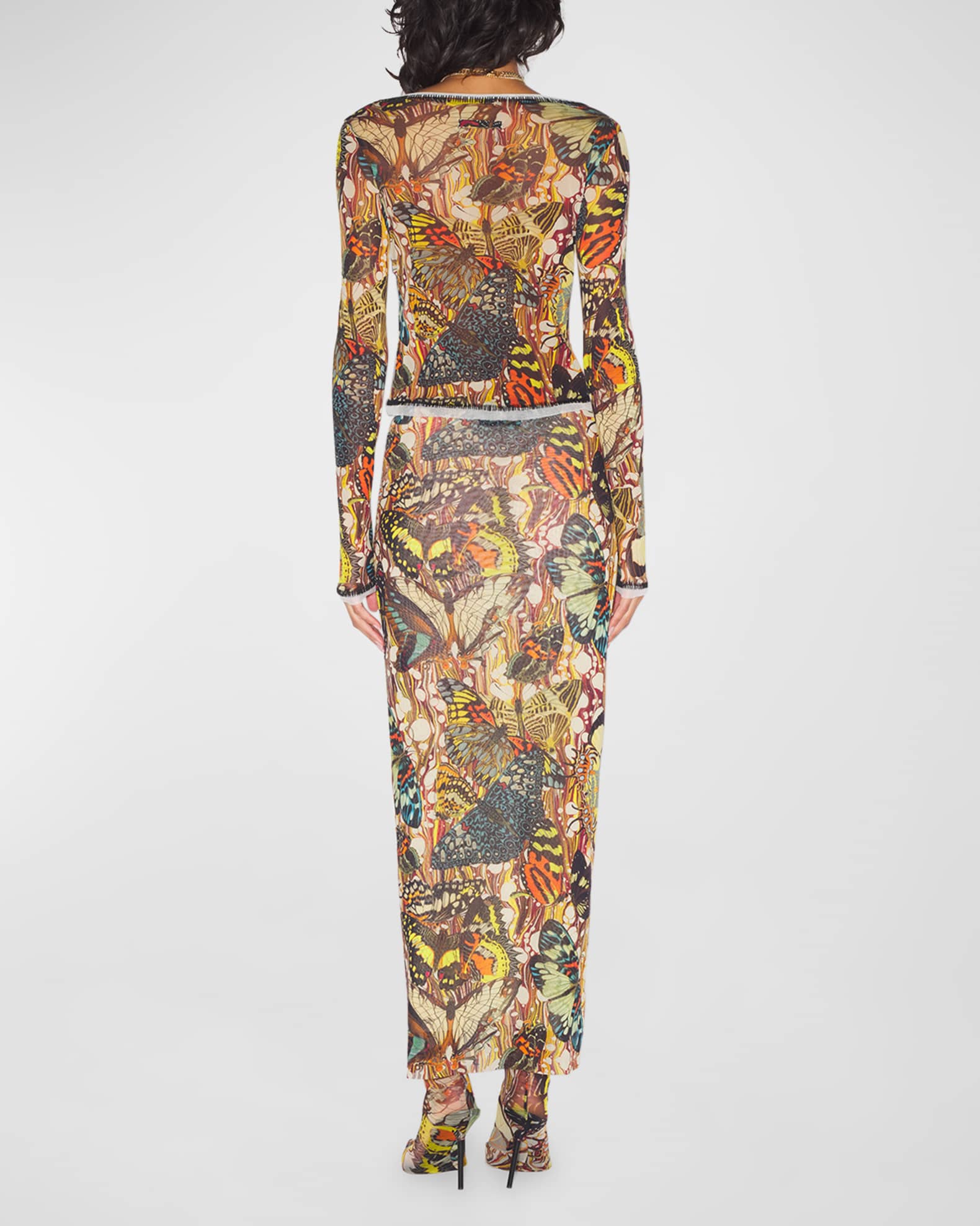 JEAN PAUL GAULTIER PAPILLON PRINT TOP