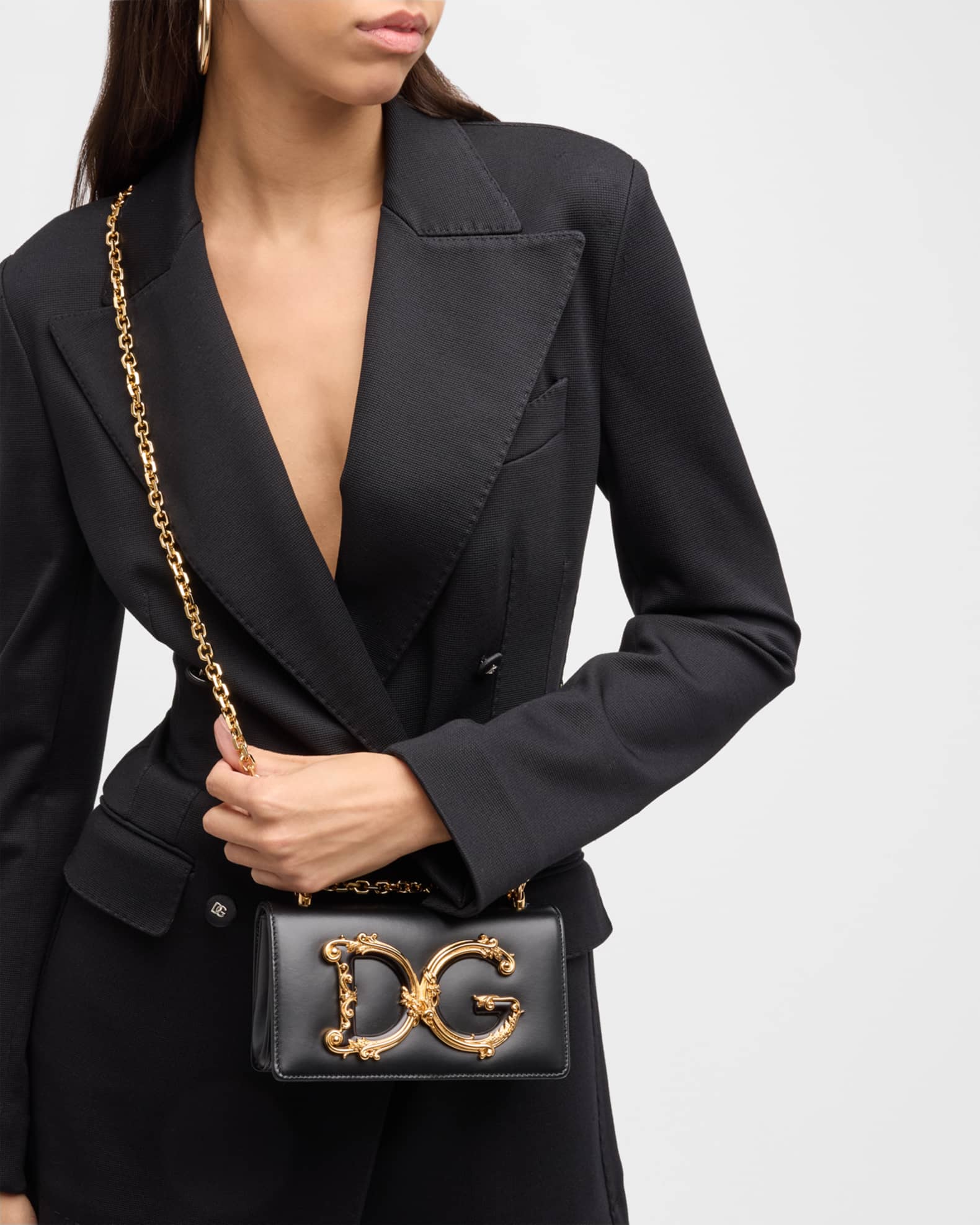 Dolce&Gabbana Barocco Phone Leather Crossbody Bag | Neiman Marcus