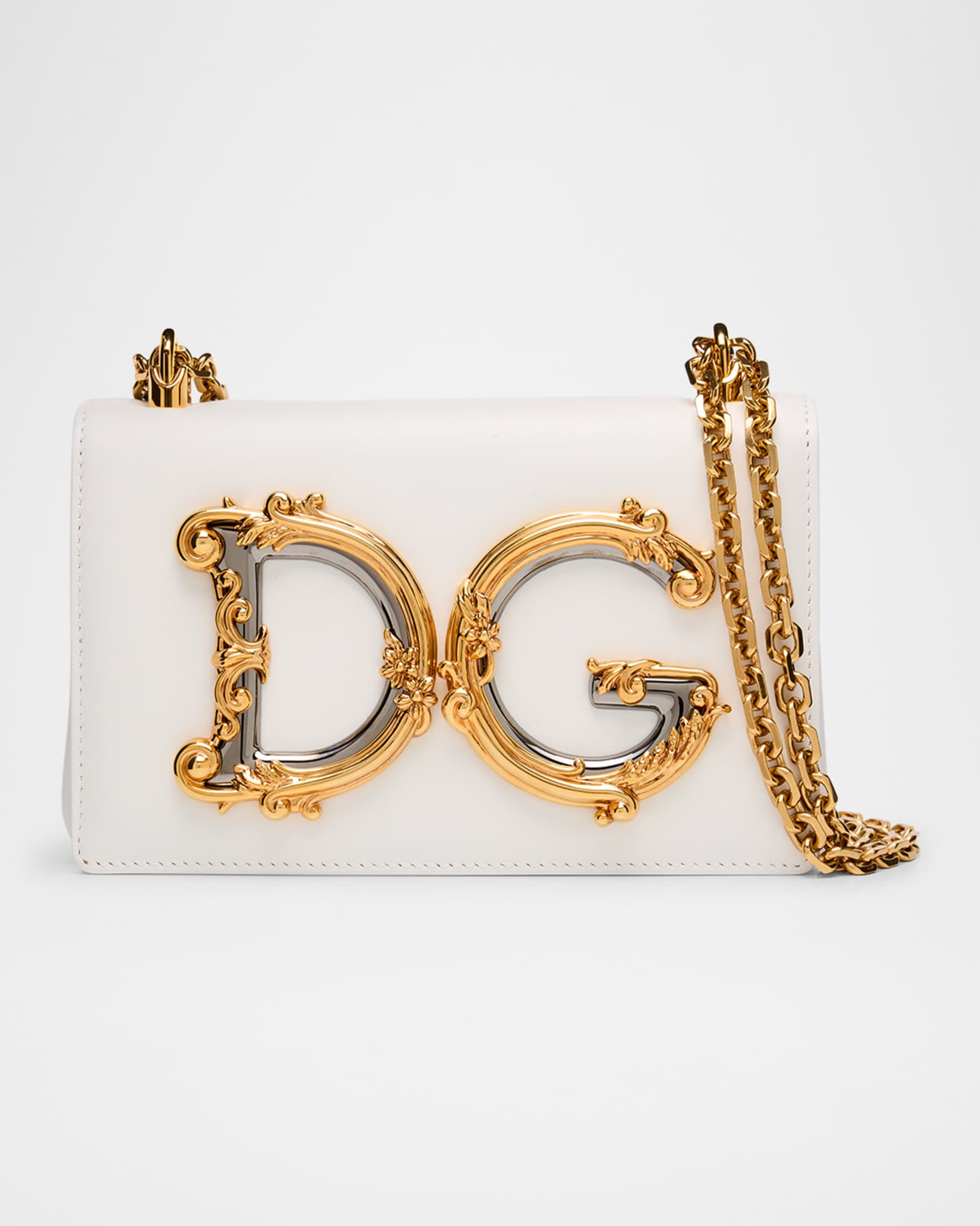 DG Girls Barocco Large Leather Crossbody Bag 0
