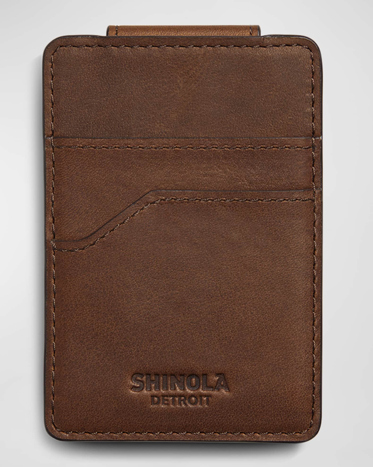 Men's Navigator Leather Magnetic Money Clip Wallet 1