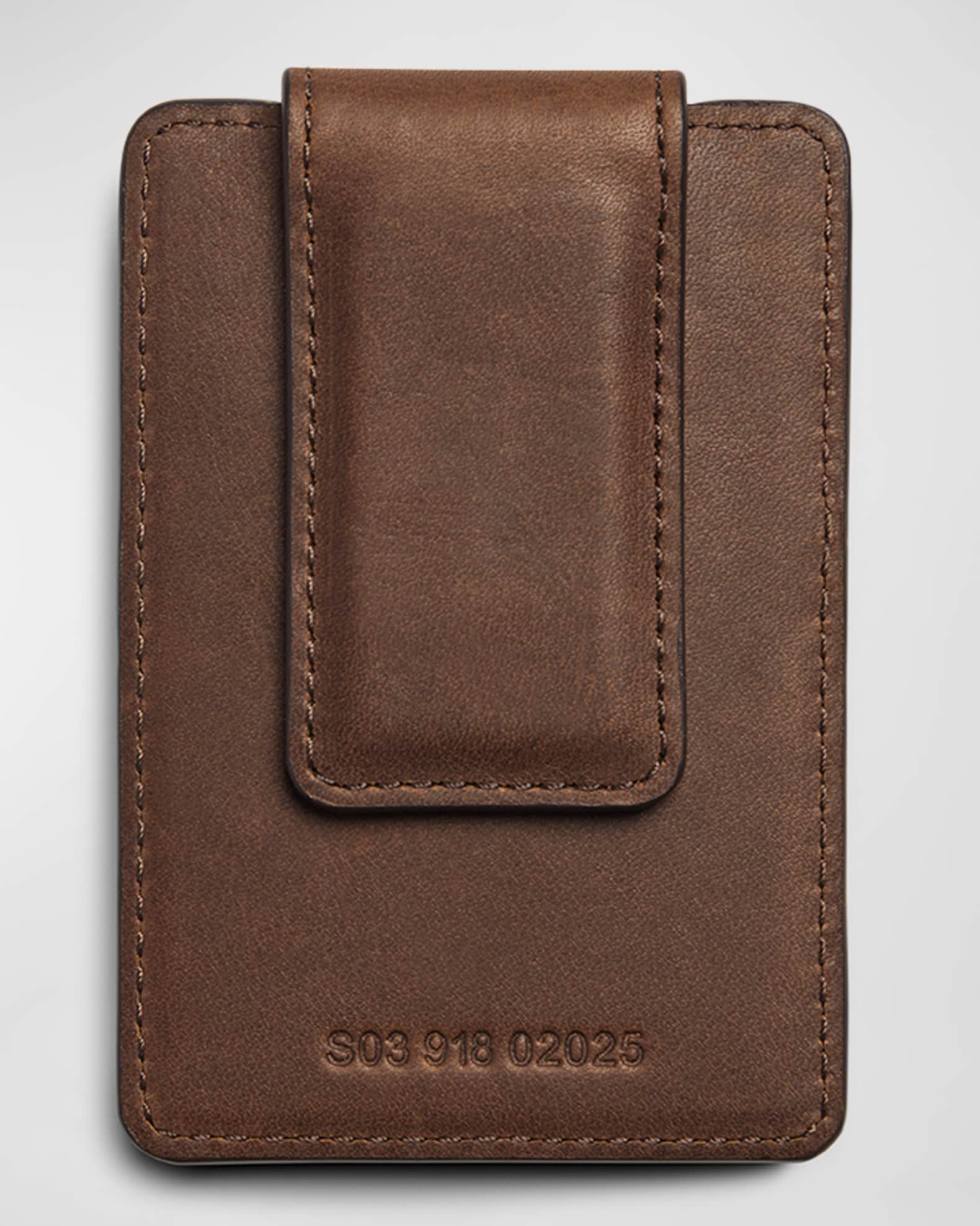 Men's Navigator Leather Magnetic Money Clip Wallet 0
