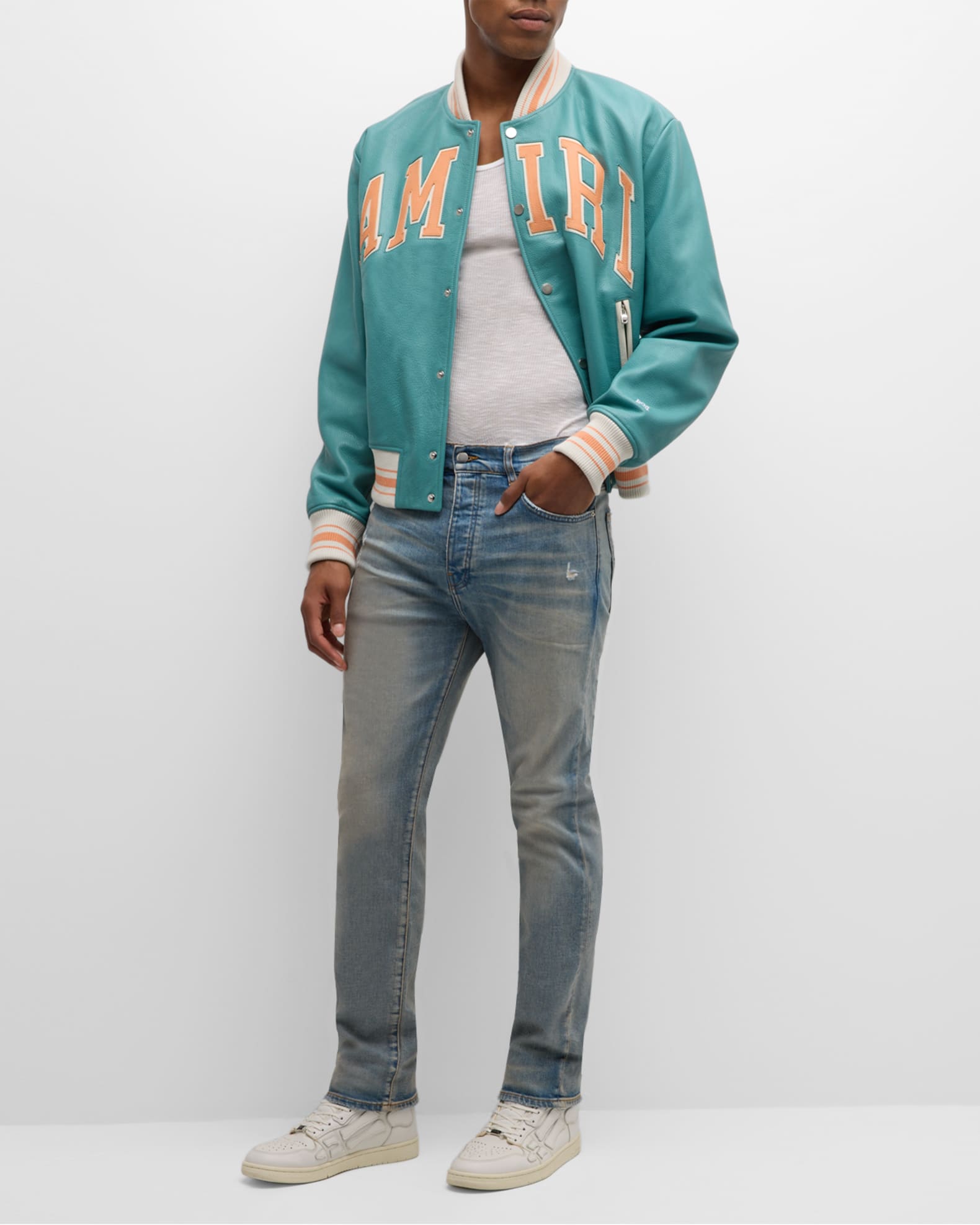 Men's Distressed Slim-Fit Jeans 1