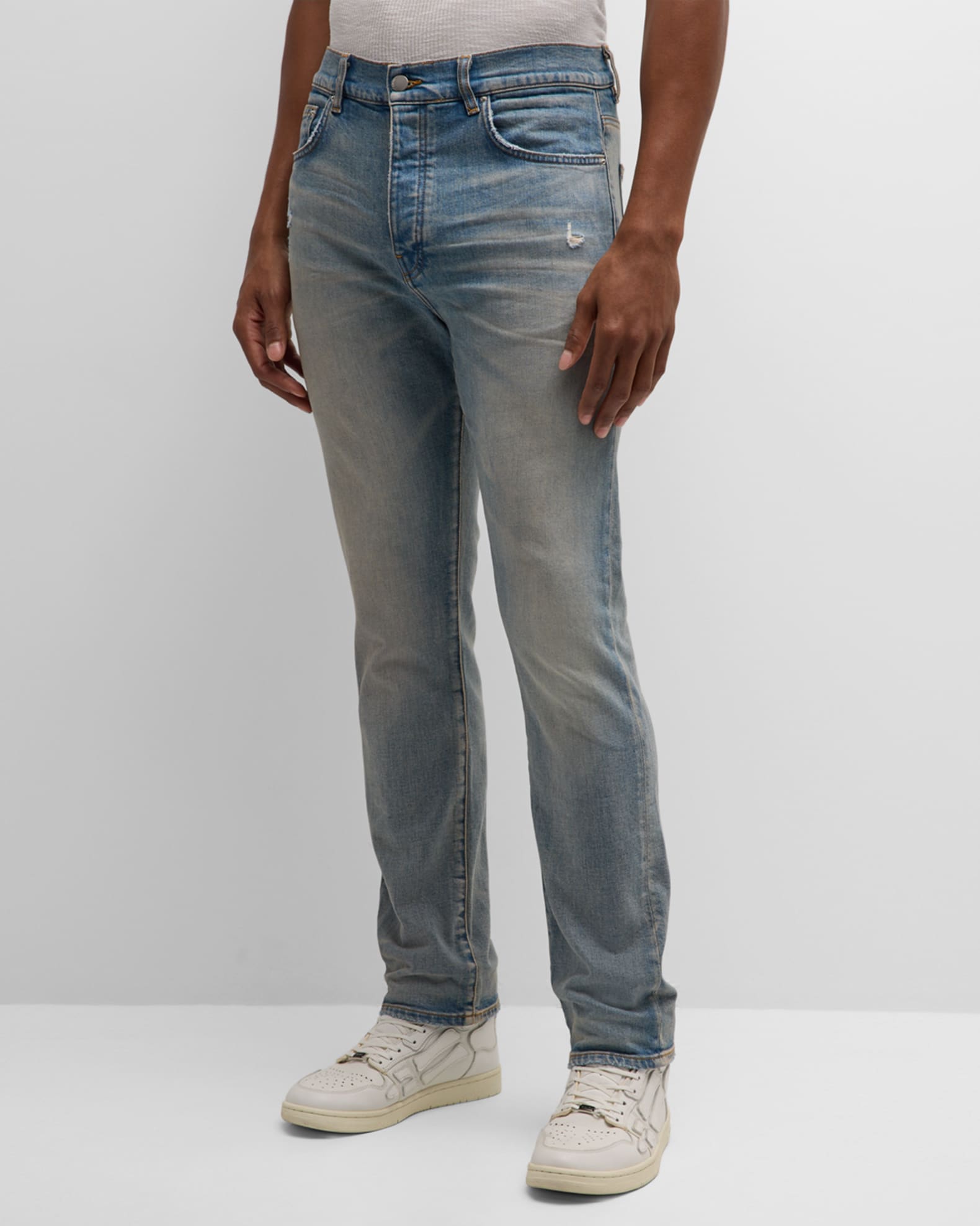 AMIRI スリムフィット ジーンズ AMIRI コットン ダメージ スリムフィット ジーンズ