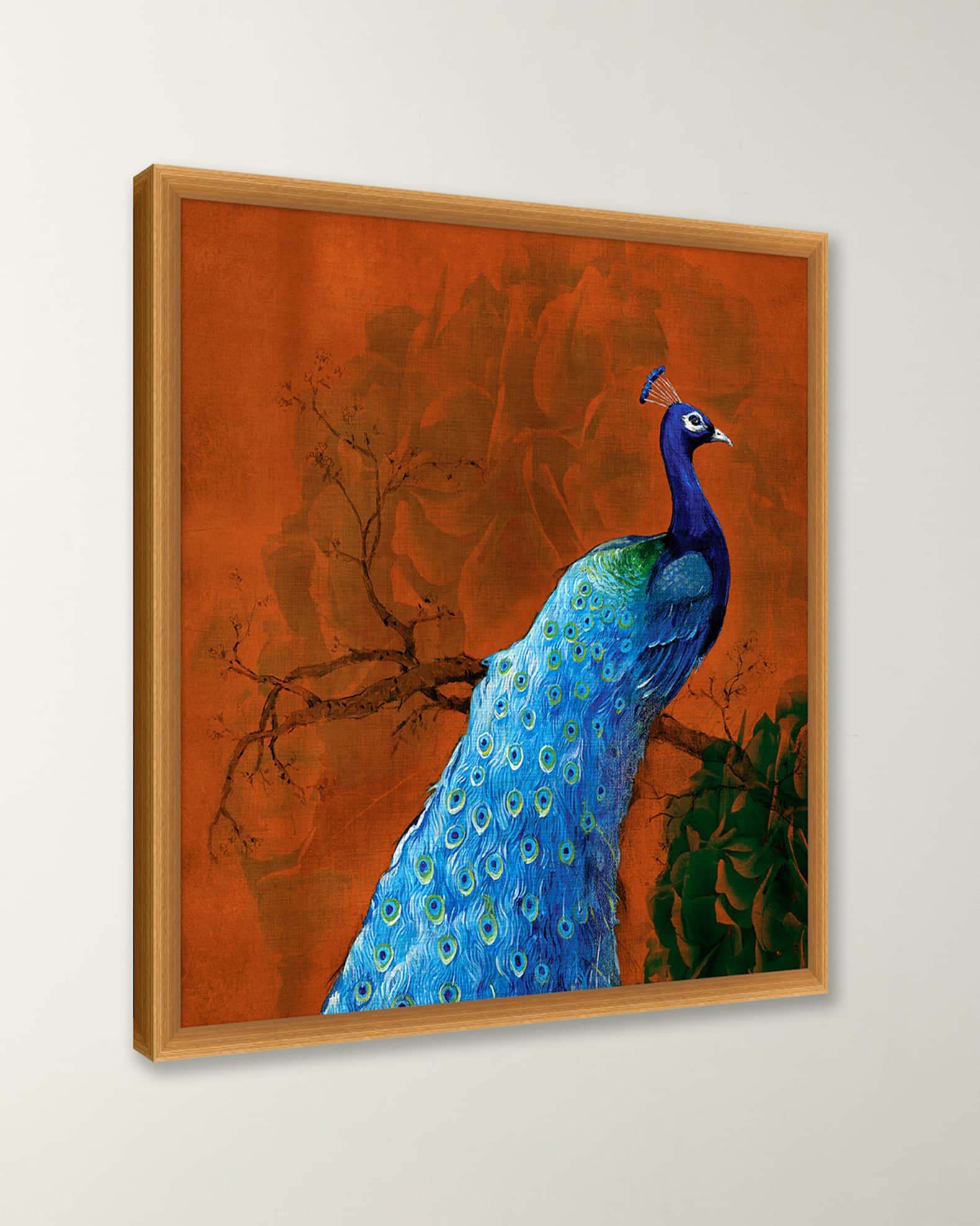 "Perched Peacock 1" Framed Giclee 1
