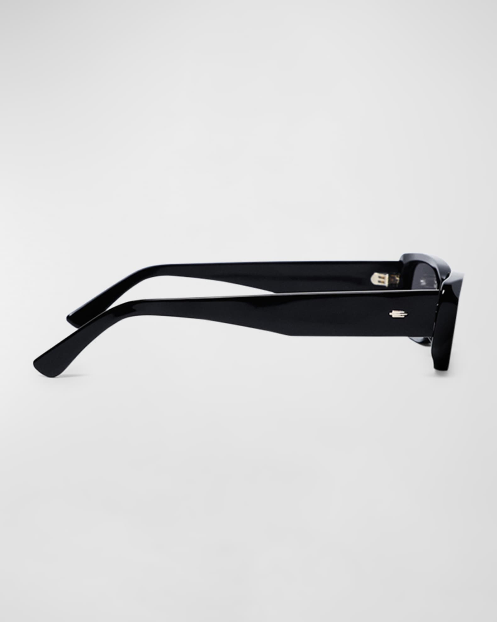 Ore Black Acetate Rectangle Sunglasses - Thumbnail 2