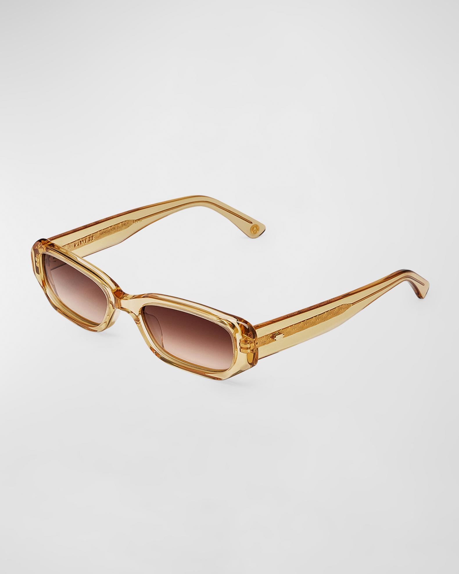 KIMEZE Ore Beige Acetate Rectangle Sunglasses | Neiman Marcus display picture 1