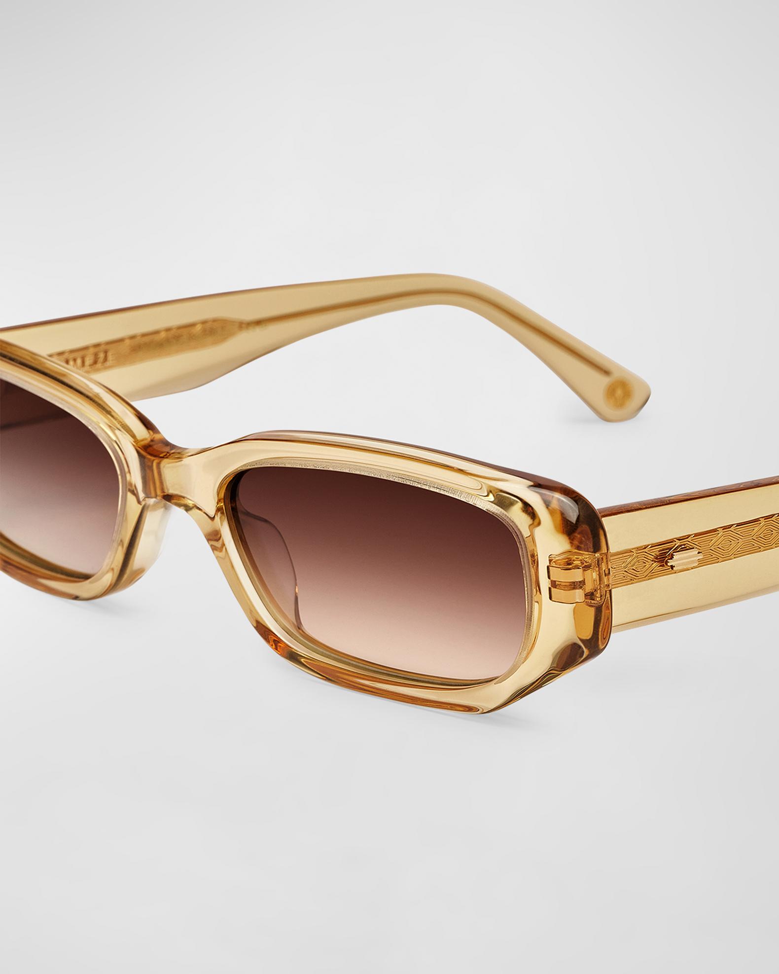 KIMEZE Ore Beige Acetate Rectangle Sunglasses | Neiman Marcus