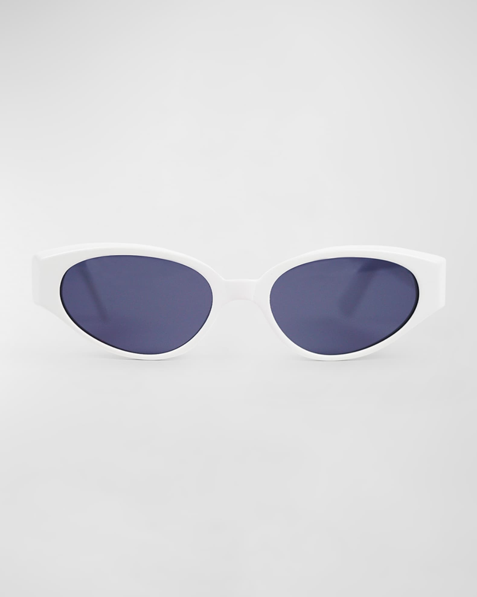 Gabriel White Acetate Cat-Eye Sunglasses  0