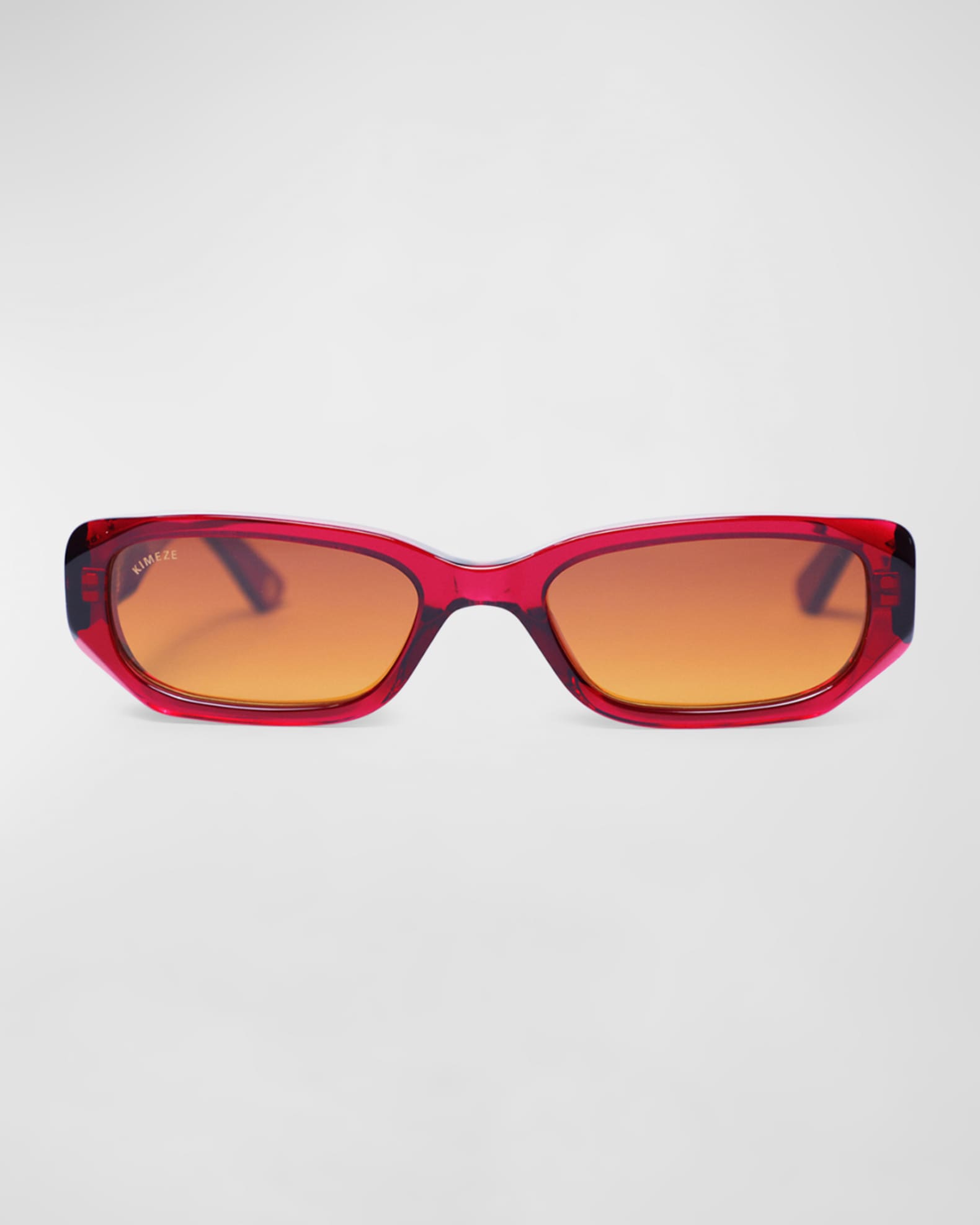 KIMEZE Ore Pink Acetate Rectangle Sunglasses