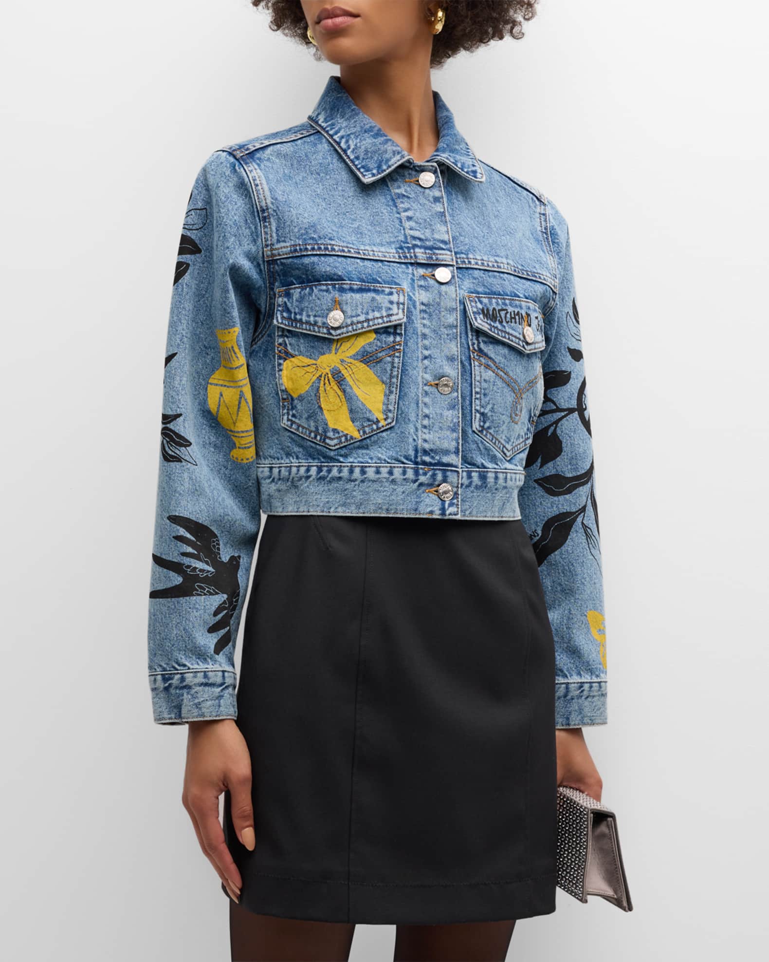 Giubbotto Moschino in denim con patch