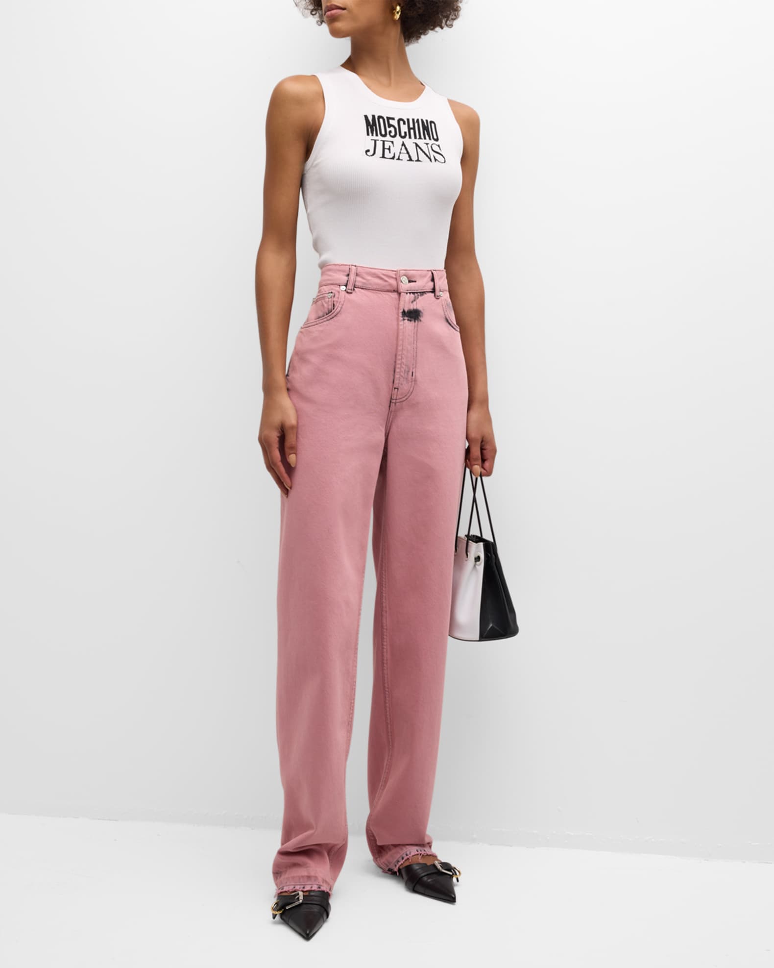Moschino Jeans Logo Tank Top Neiman Marcus