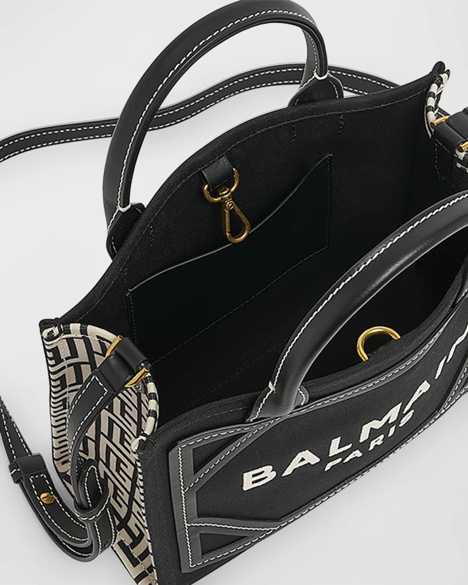 Balmain B Army Small Shopper Tote Bag in Monogram Canvas