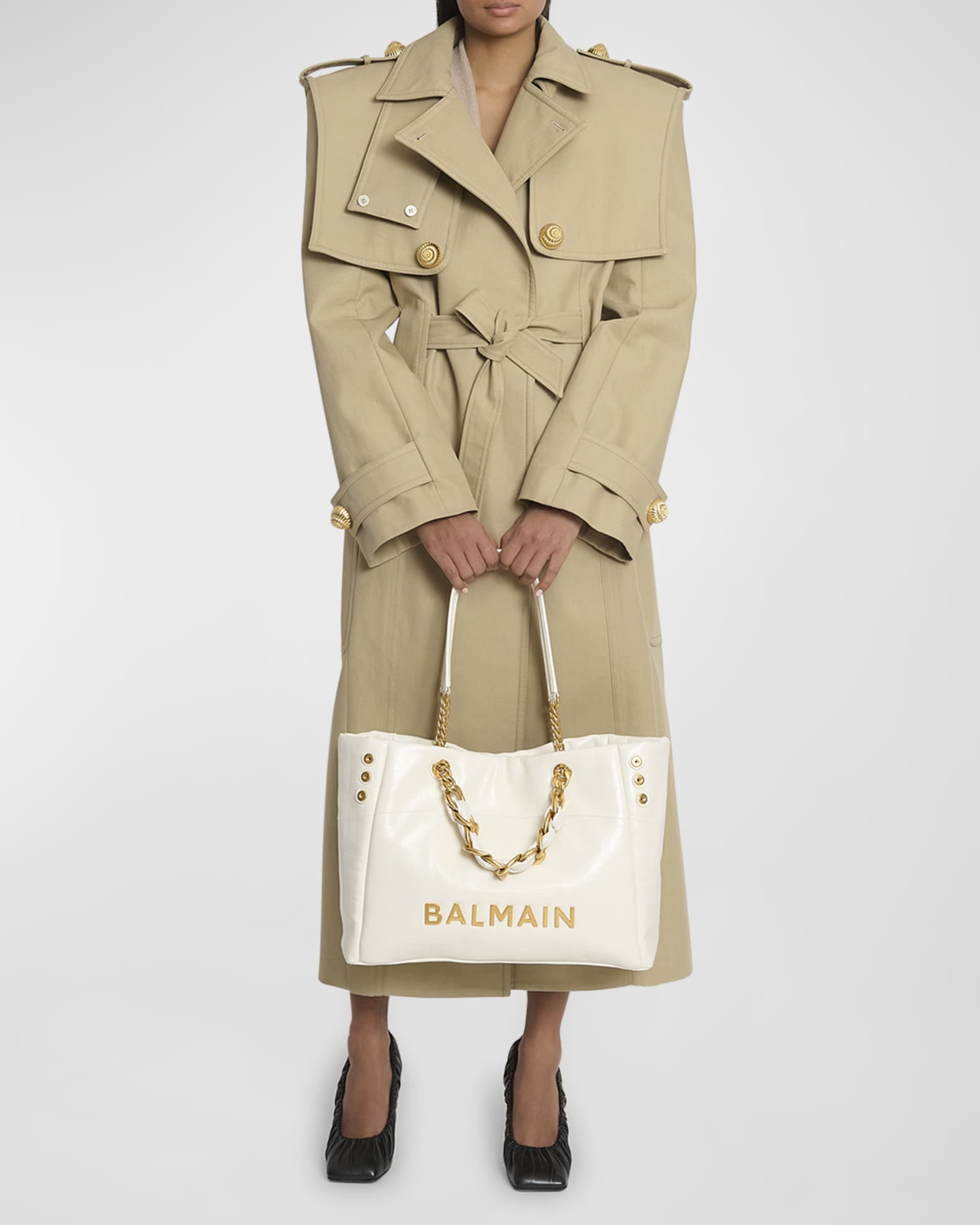 1945 Cabas Tote Bag in Monogram Crinkled Leather | Neiman Marcus