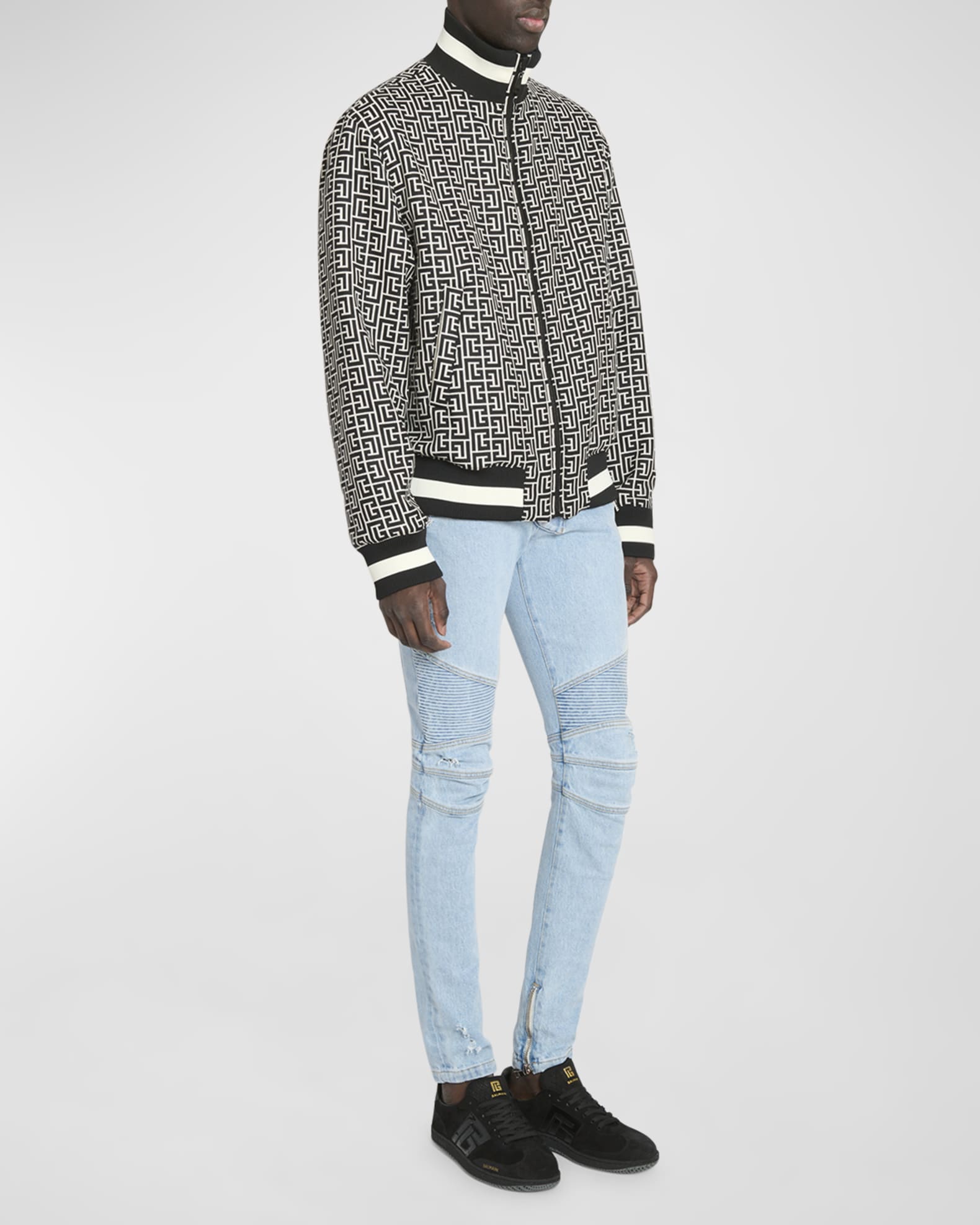 Men's Reversible Monogram Jacquard Bomber Jacket 1