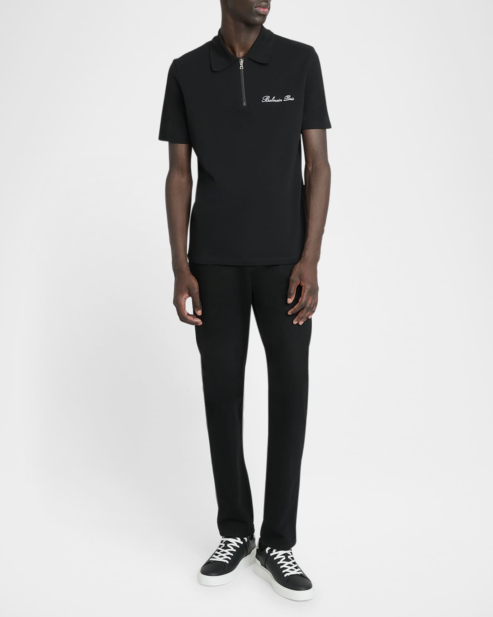 Balmain Black Short Sleeved Polo