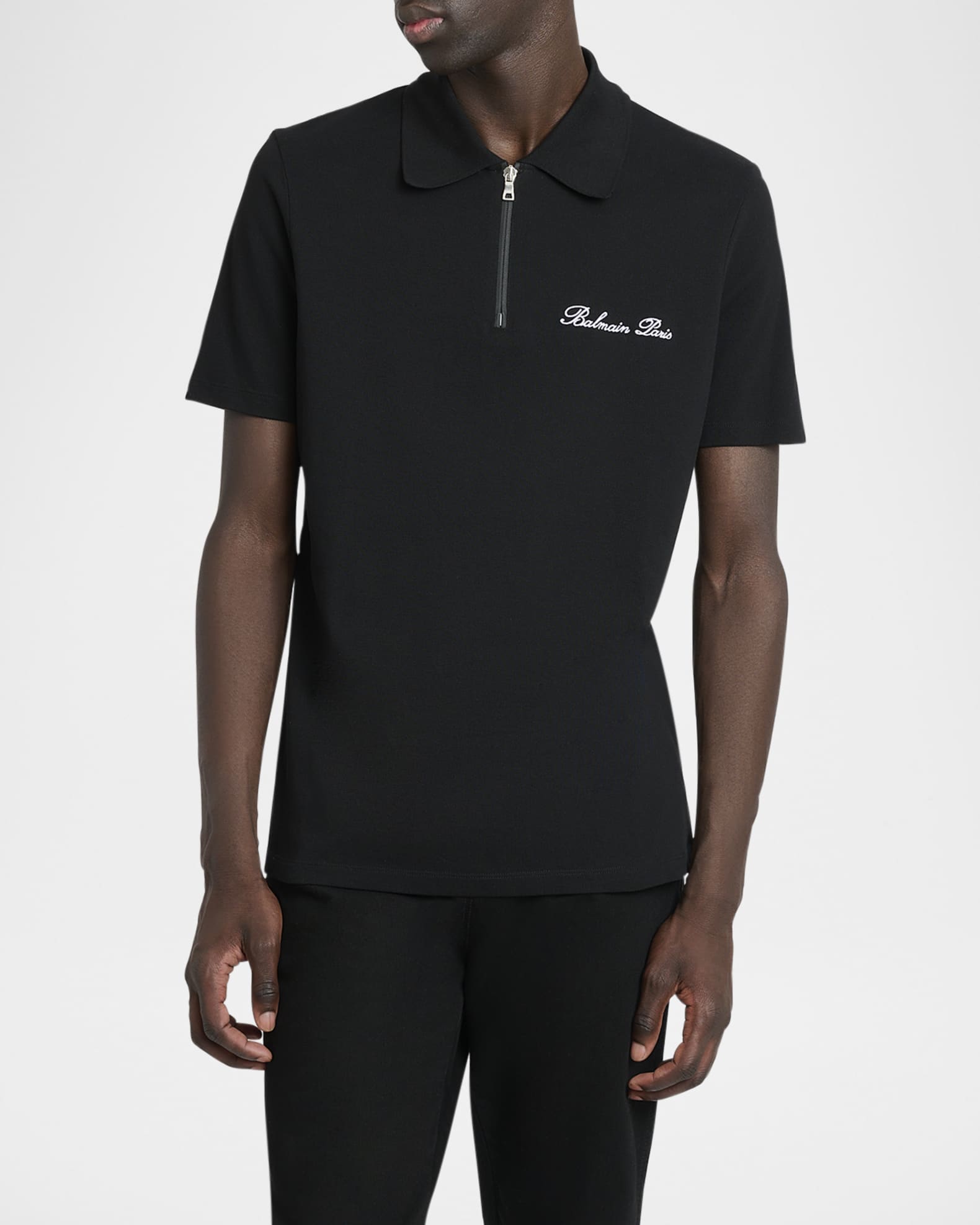 Tシャツ・カットソー BALMAIN Men Polo Shirts DH1EF000GD85 GAB WHITE Cotton piqué polo white - Men | BALMAIN