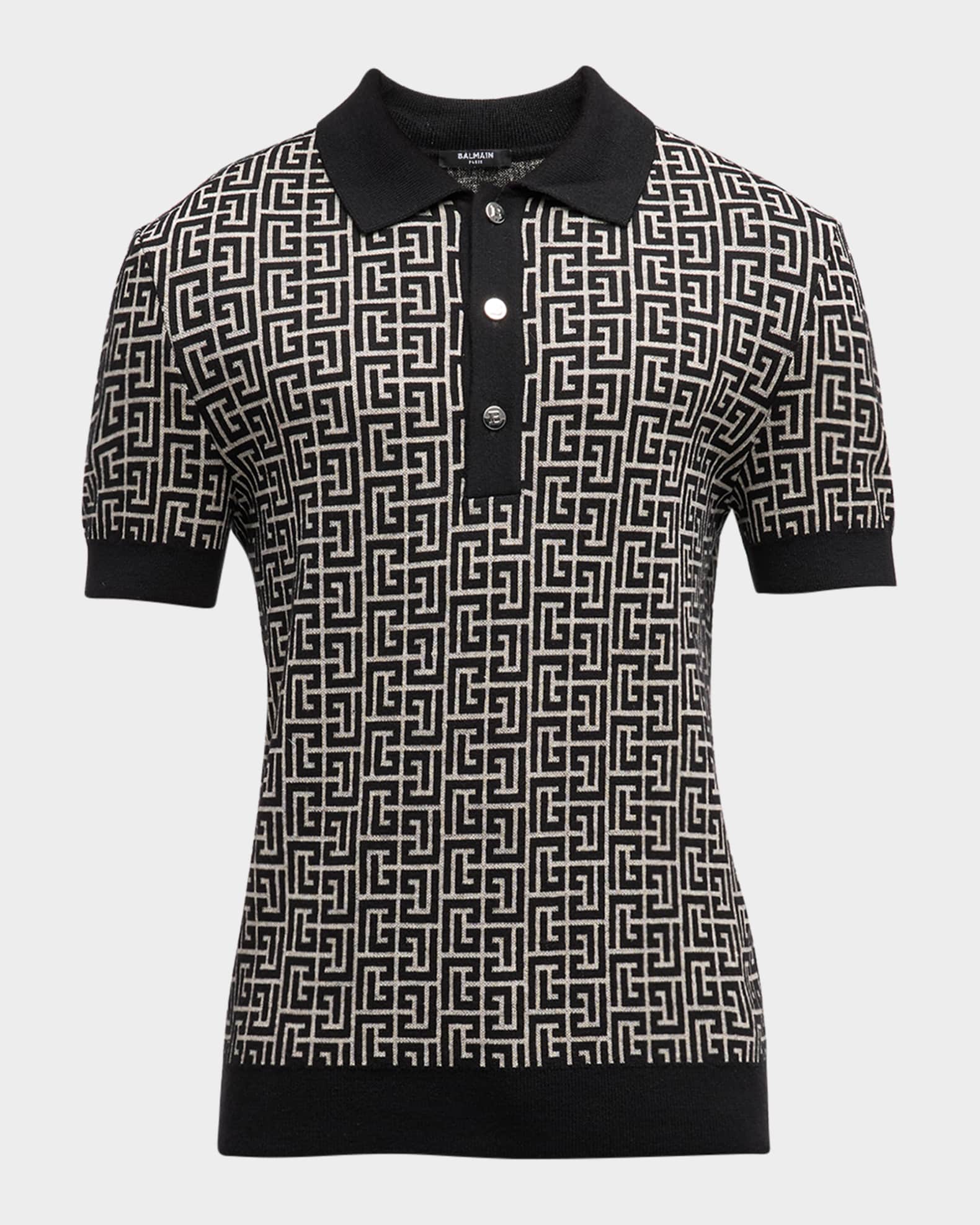 Tシャツ・カットソー BALMAIN Men Polo Shirts DH1EG010BC72SOS Blue Balmain T-shirt with embroidered logo | Men's Clothing | Vitkac