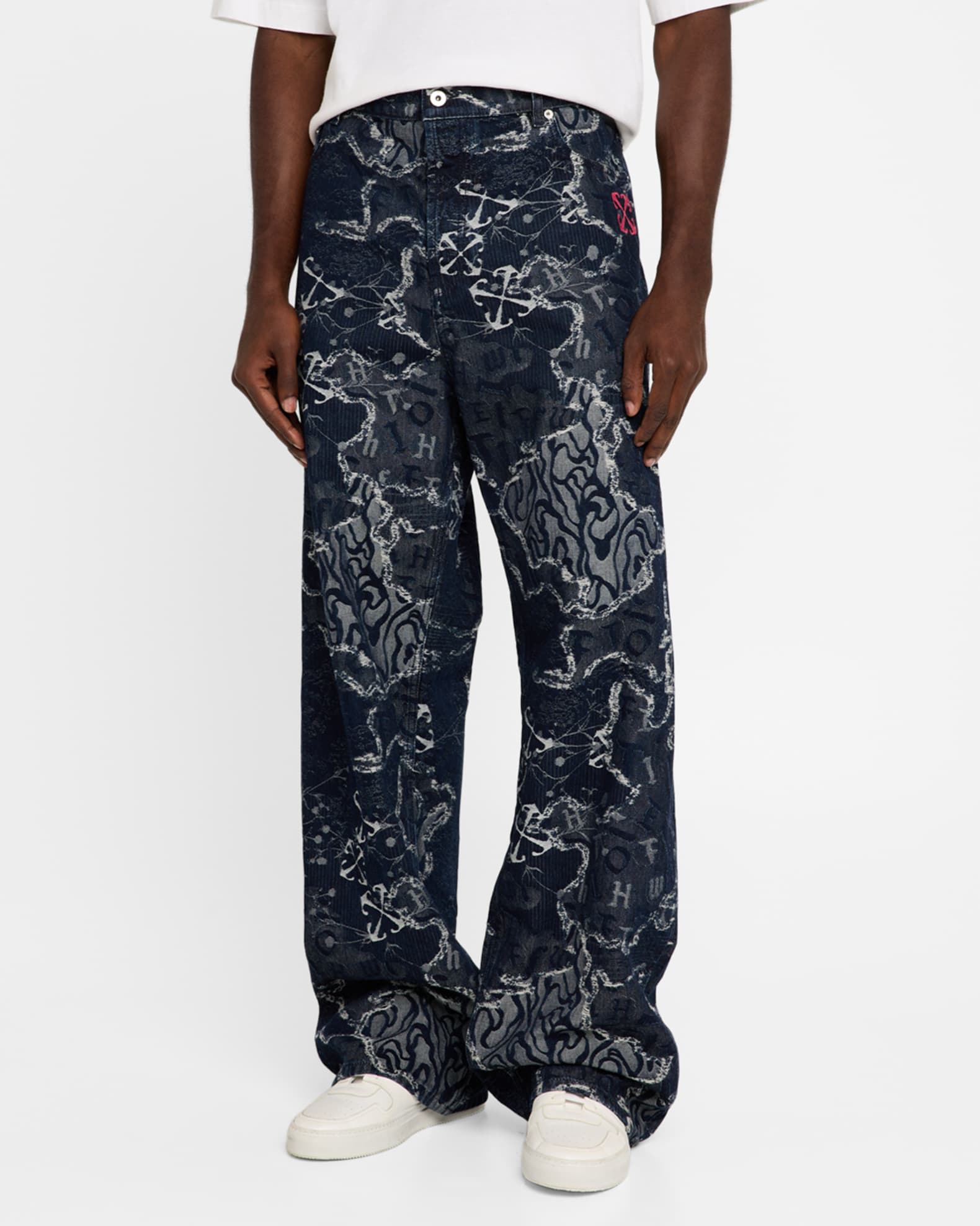 Off white camo jeans clearance