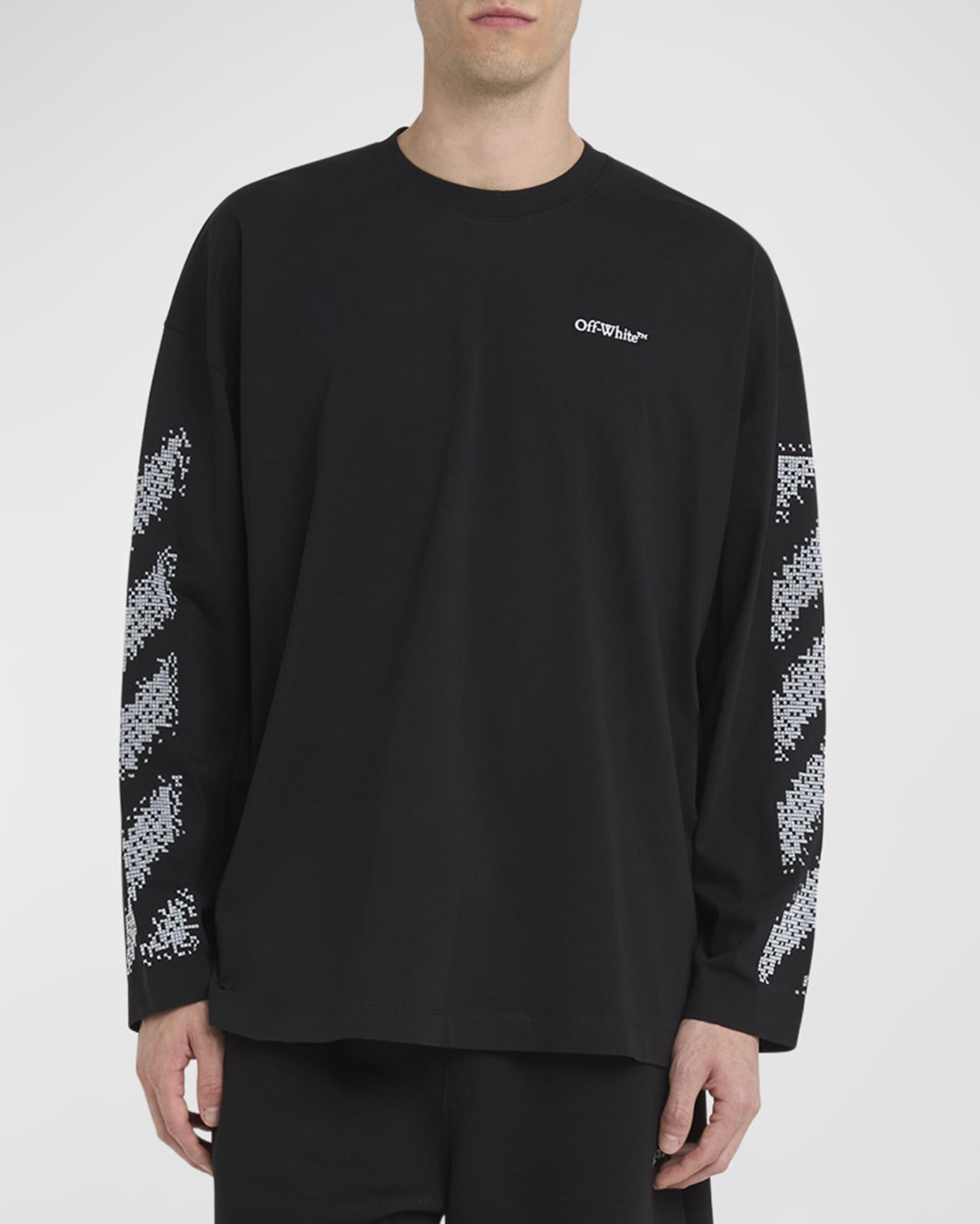 Off White Men s Pixel Diagonal Wide T Shirt Neiman Marcus