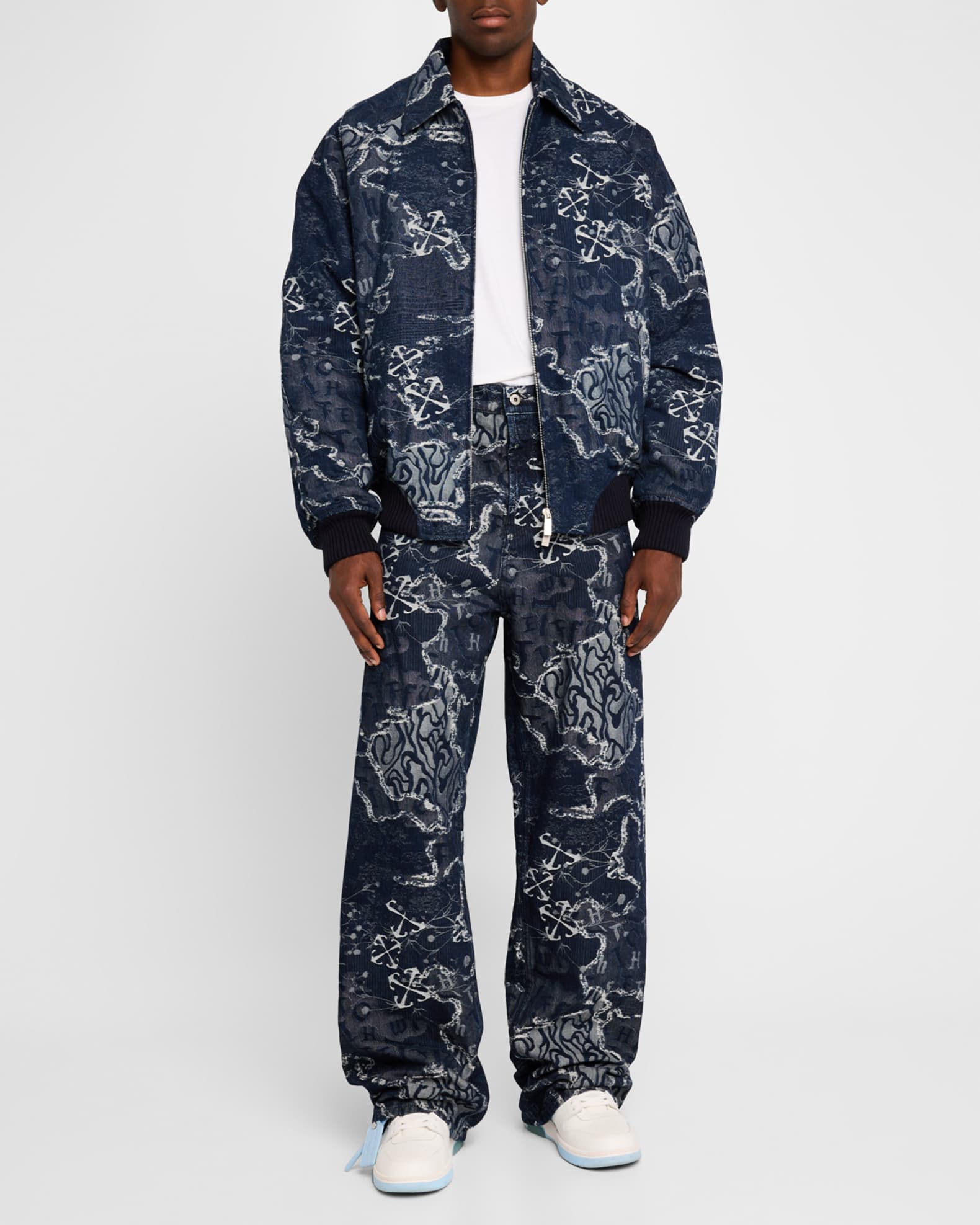 Off White Men s Camo Jacquard Bomber Jacket Neiman Marcus