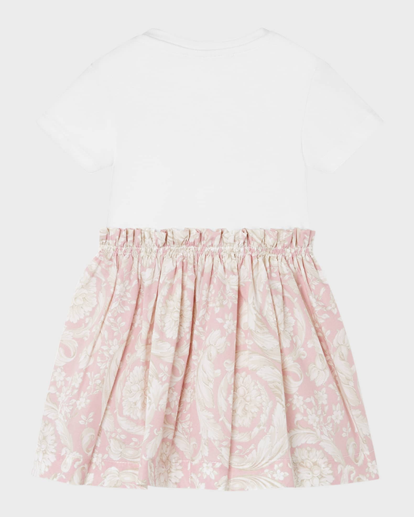  Girl's Logo-Print Combo Dress W/ Barocco Skirt, Size 9M-3 1