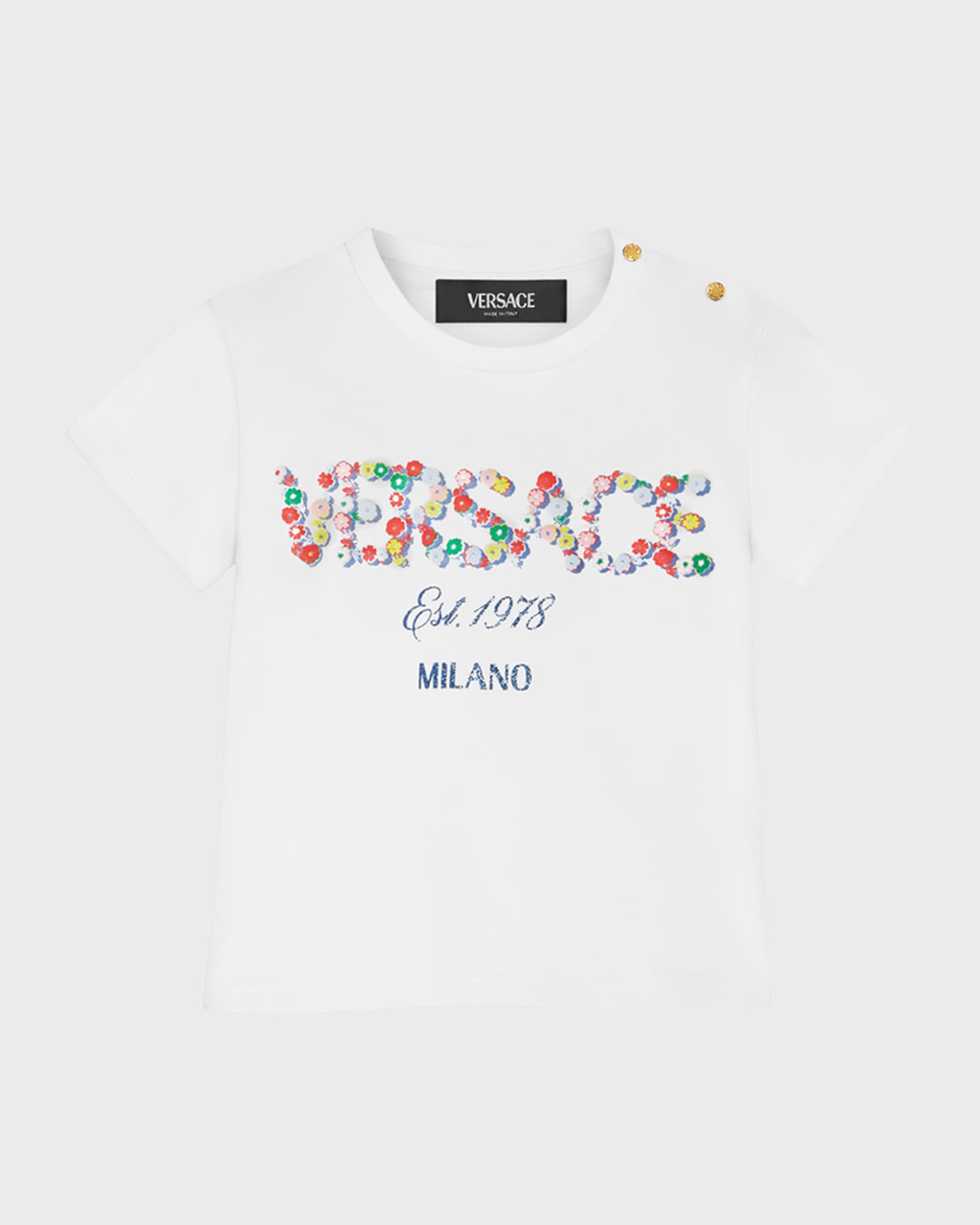 Versace Girl's Floral Logo-Printed T-Shirt, Size 12M-3